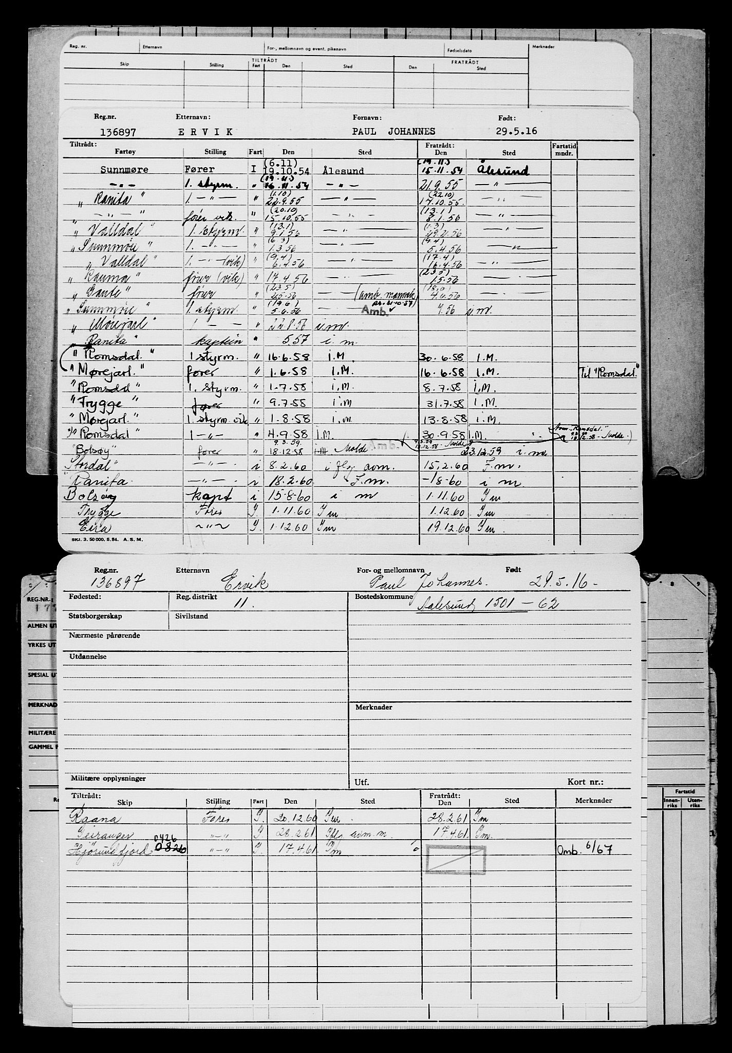 Direktoratet for sjømenn, AV/RA-S-3545/G/Gb/L0139: Hovedkort, 1916, s. 453