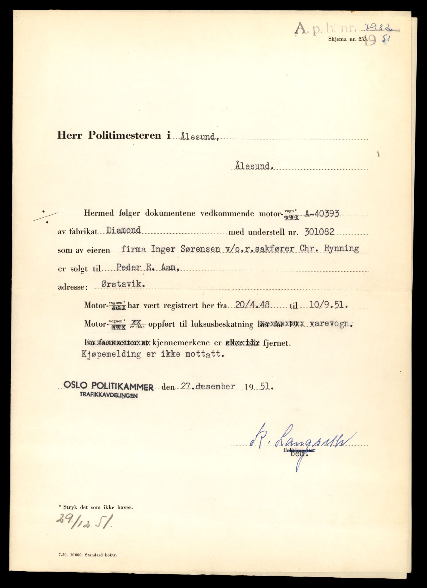 Møre og Romsdal vegkontor - Ålesund trafikkstasjon, SAT/A-4099/F/Fe/L0012: Registreringskort for kjøretøy T 1290 - T 1450, 1927-1998, s. 2212