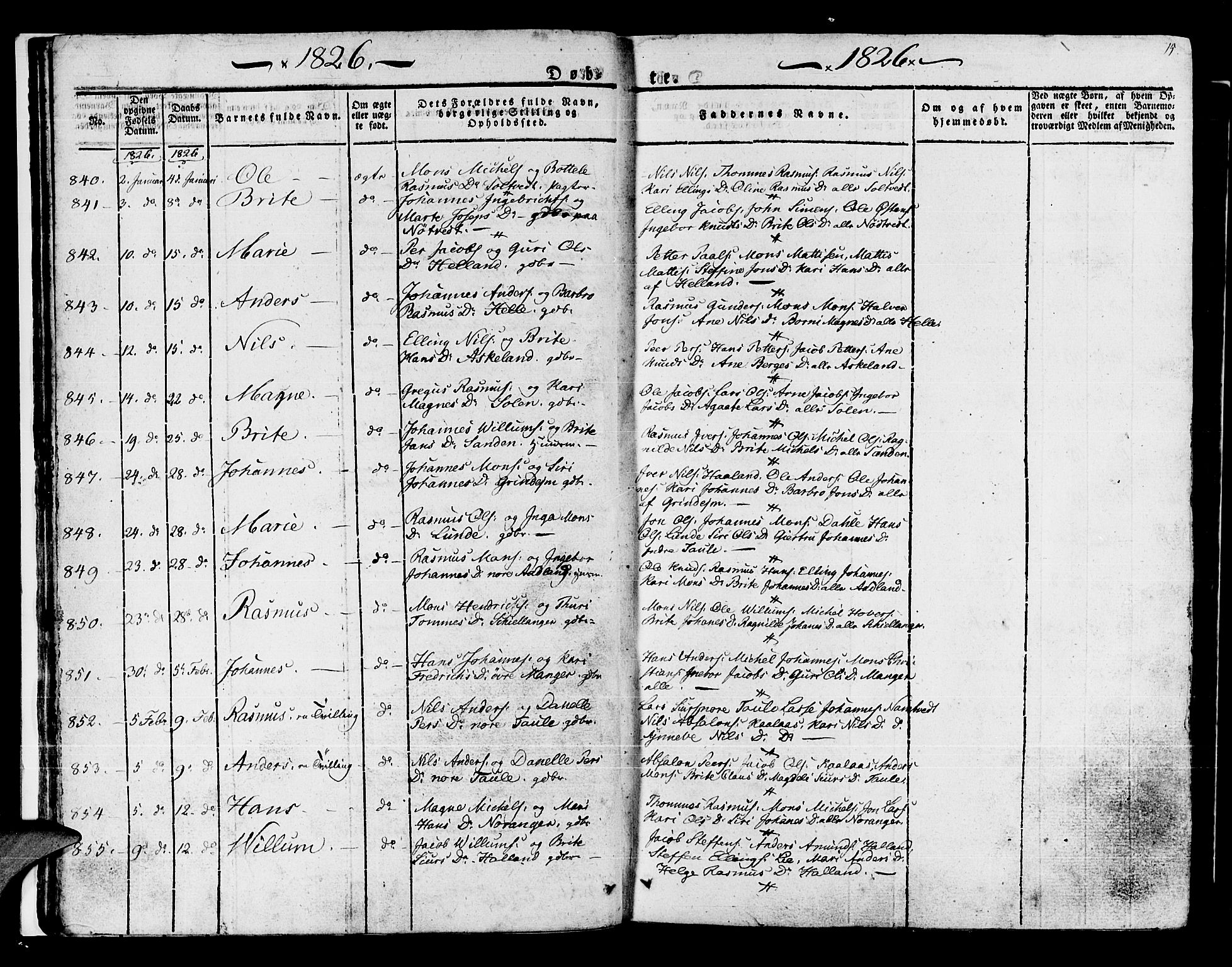 Manger sokneprestembete, AV/SAB-A-76801/H/Haa: Ministerialbok nr. A 4, 1824-1838, s. 15