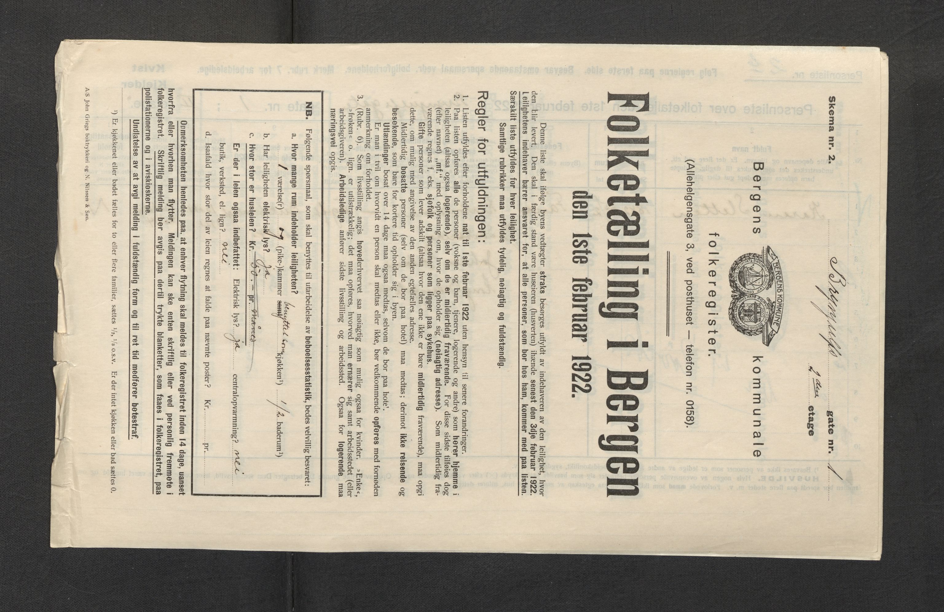 SAB, Kommunal folketelling 1922 for Bergen kjøpstad, 1922, s. 4239