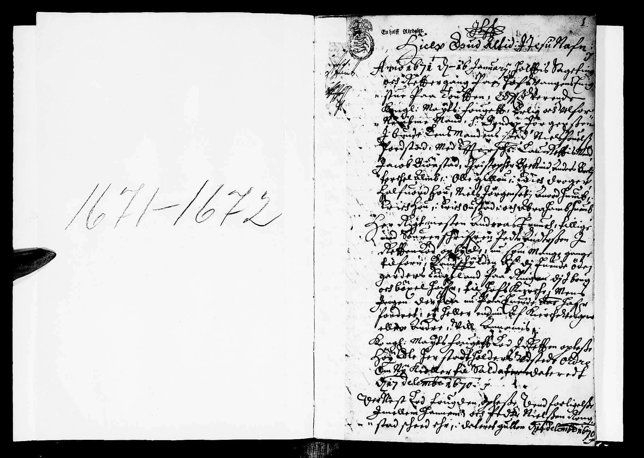 Toten tingrett, SAH/TING-006/G/Gb/Gba/L0009: Tingbok, 1671-1672, s. 0b-1a