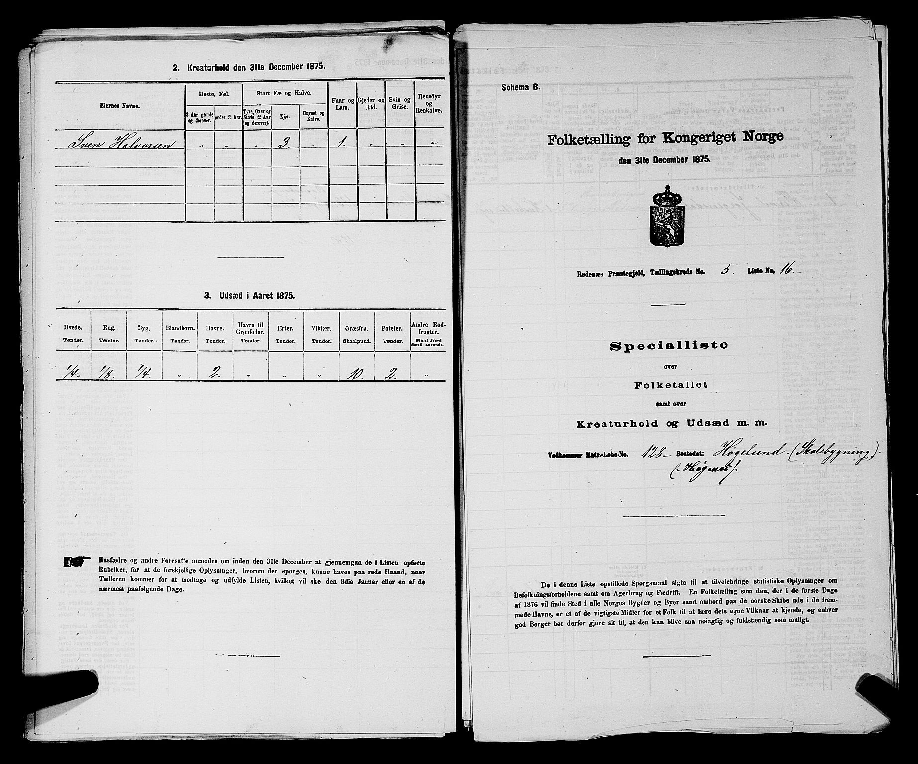 RA, Folketelling 1875 for 0120P Rødenes prestegjeld, 1875, s. 745