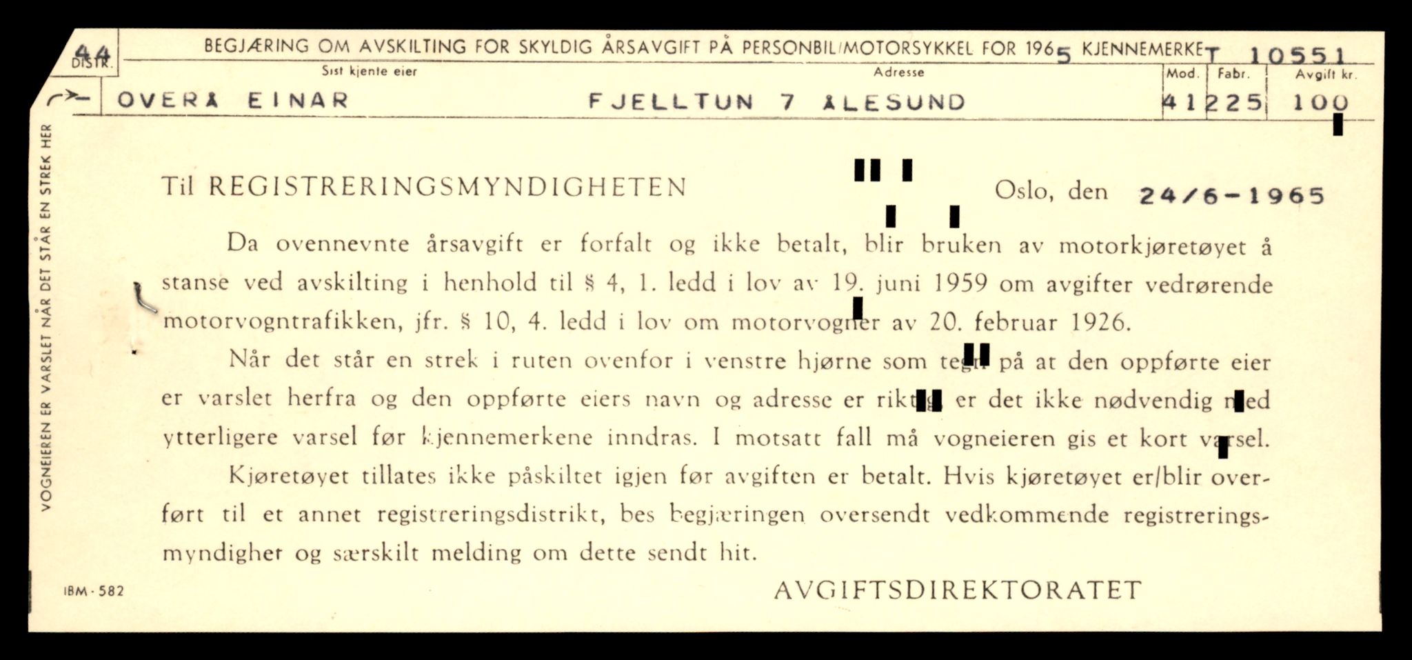 Møre og Romsdal vegkontor - Ålesund trafikkstasjon, AV/SAT-A-4099/F/Fe/L0021: Registreringskort for kjøretøy T 10471 - T 10583, 1927-1998, s. 2269