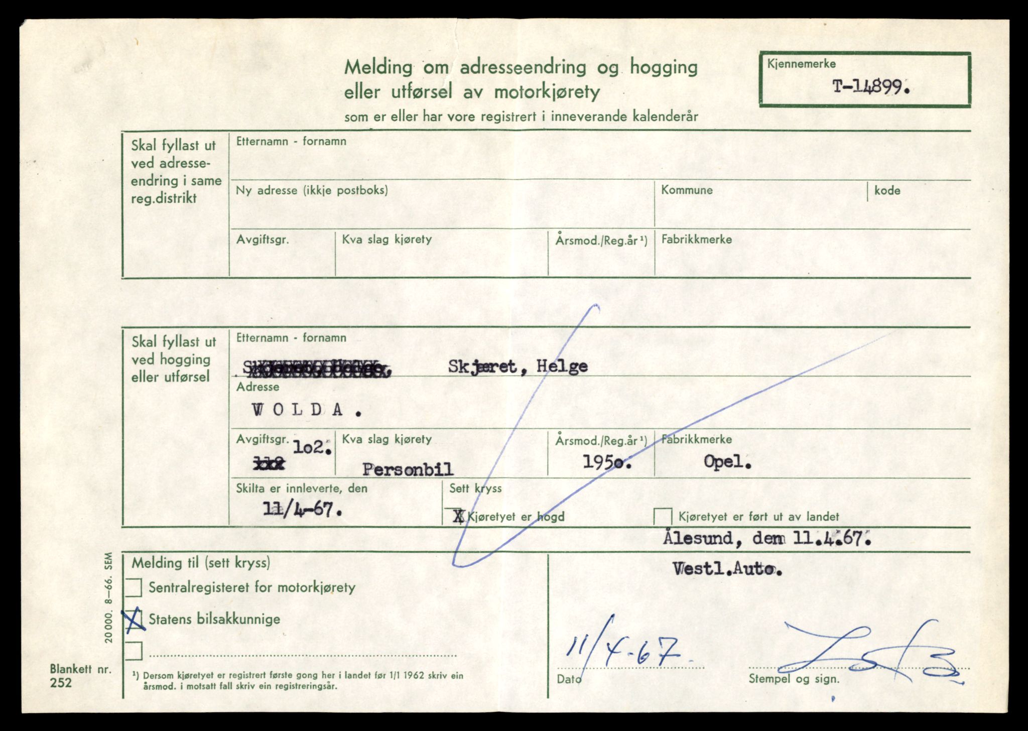Møre og Romsdal vegkontor - Ålesund trafikkstasjon, AV/SAT-A-4099/F/Fe/L0049: Registreringskort for kjøretøy T 14864 - T 18613, 1927-1998, s. 815