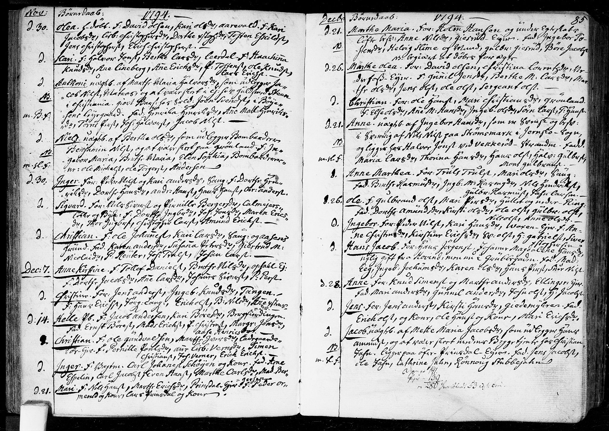 Aker prestekontor kirkebøker, SAO/A-10861/F/L0010: Ministerialbok nr. 10, 1786-1809, s. 85