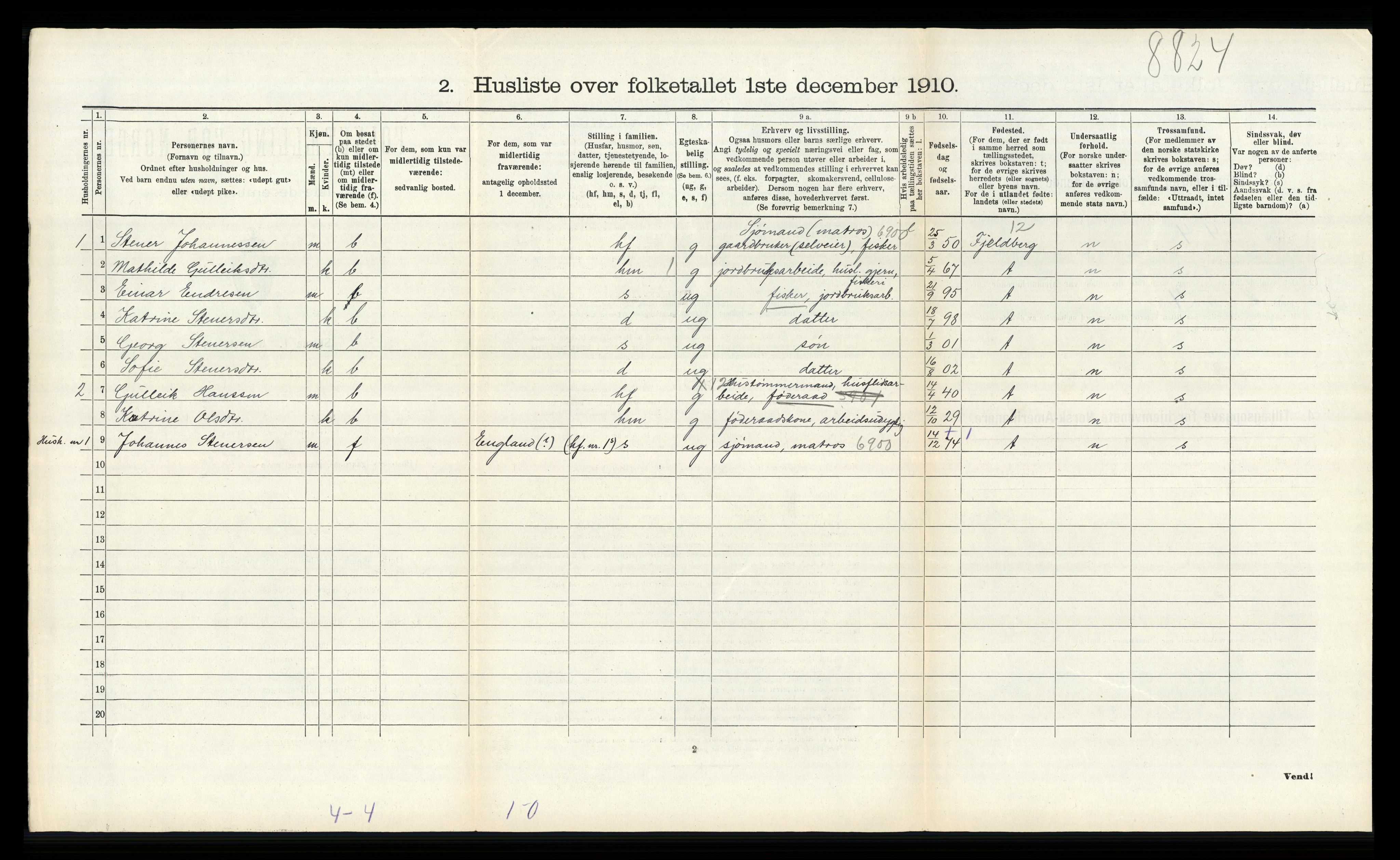 RA, Folketelling 1910 for 1218 Finnås herred, 1910, s. 983