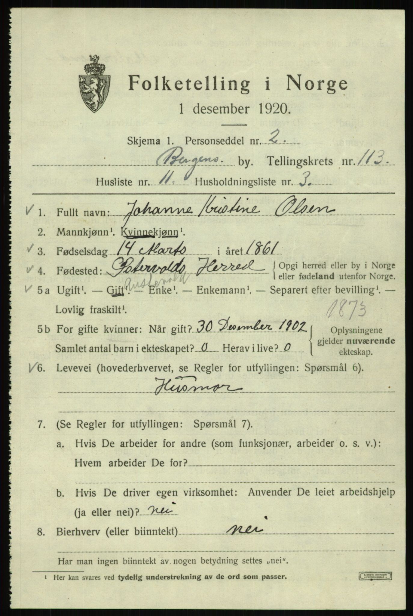 SAB, Folketelling 1920 for 1301 Bergen kjøpstad, 1920, s. 193168