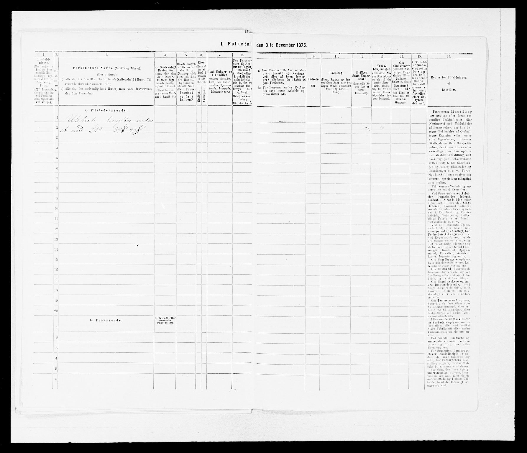 SAB, Folketelling 1875 for 1418P Balestrand prestegjeld, 1875, s. 354