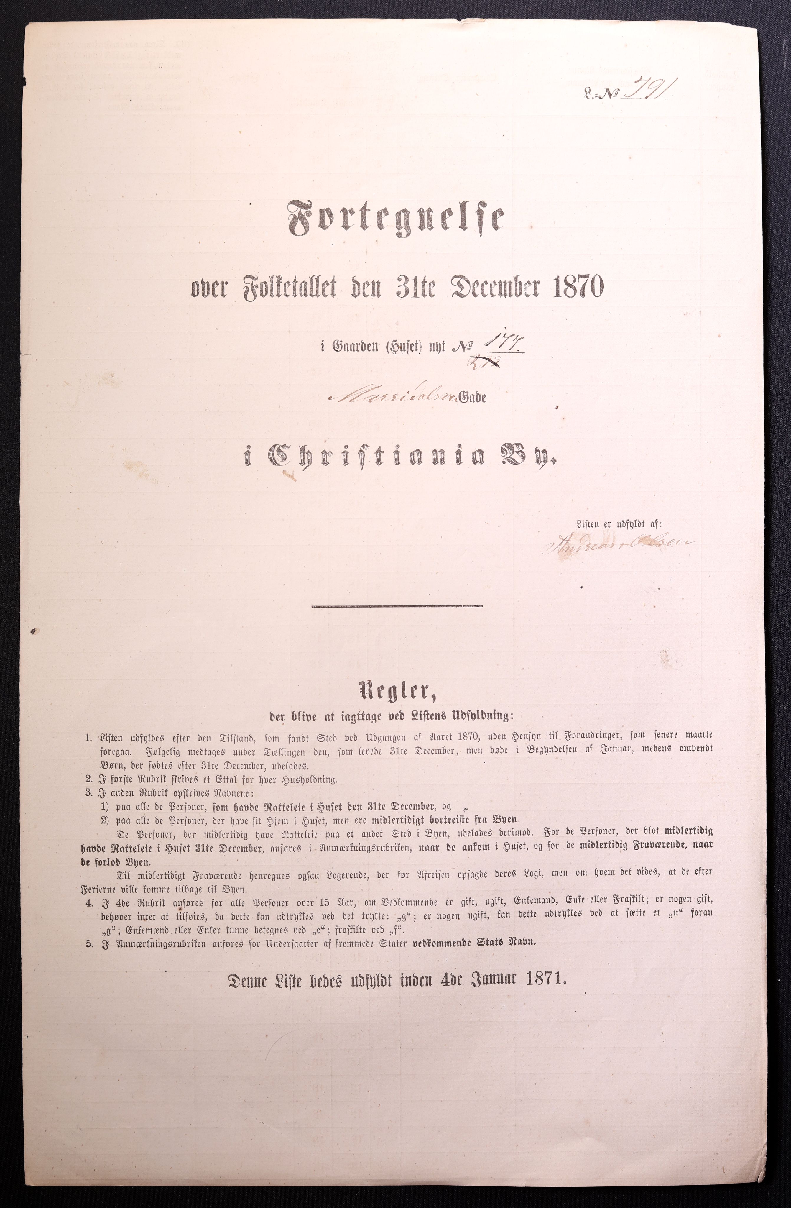 RA, Folketelling 1870 for 0301 Kristiania kjøpstad, 1870, s. 2226