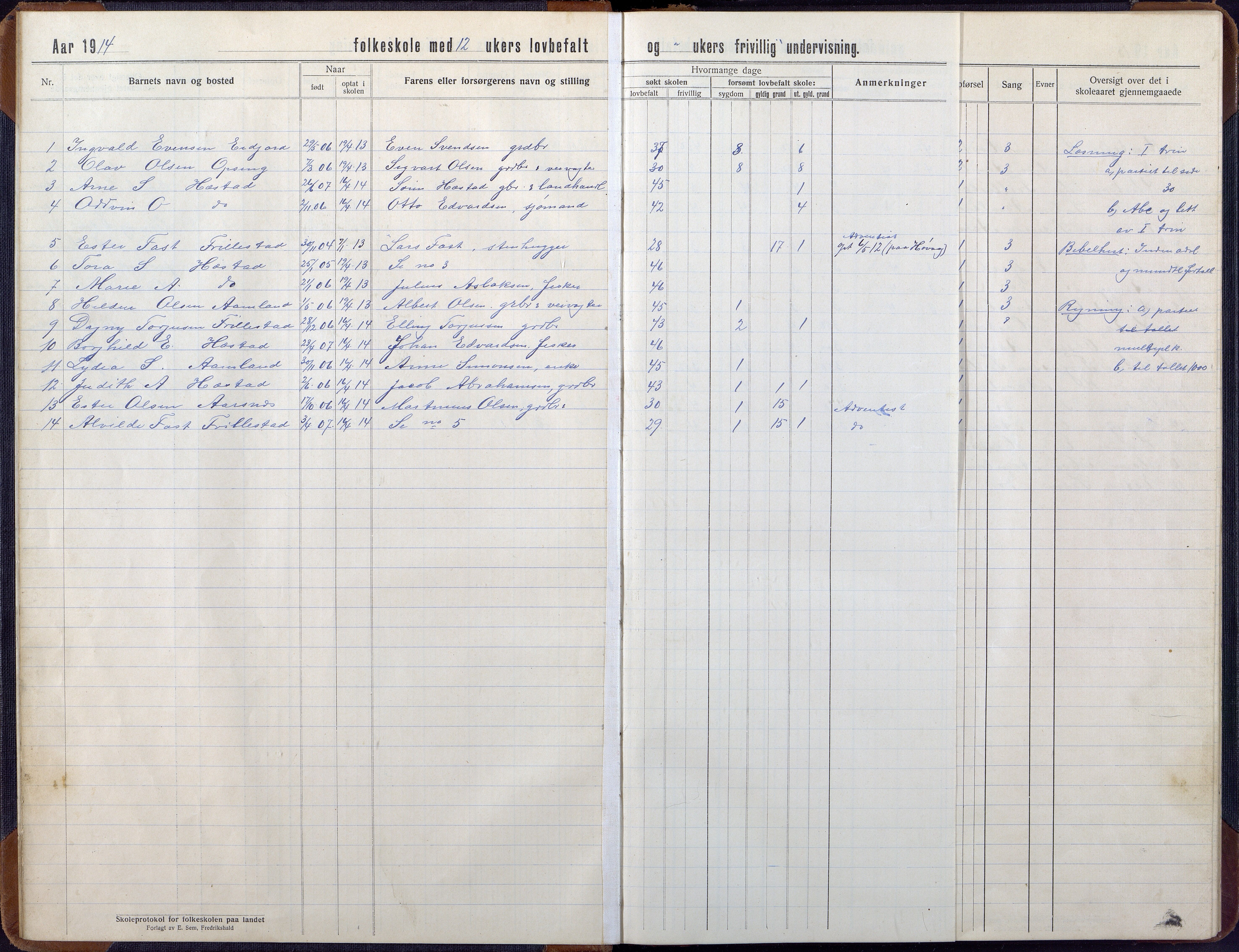 Høvåg kommune, AAKS/KA0927-PK/2/2/L0056: Kvåse, Sevik, Hæstad og Ytre Årsnes - Skoleprotokoll (Sevik, Hæstad), 1914-1944