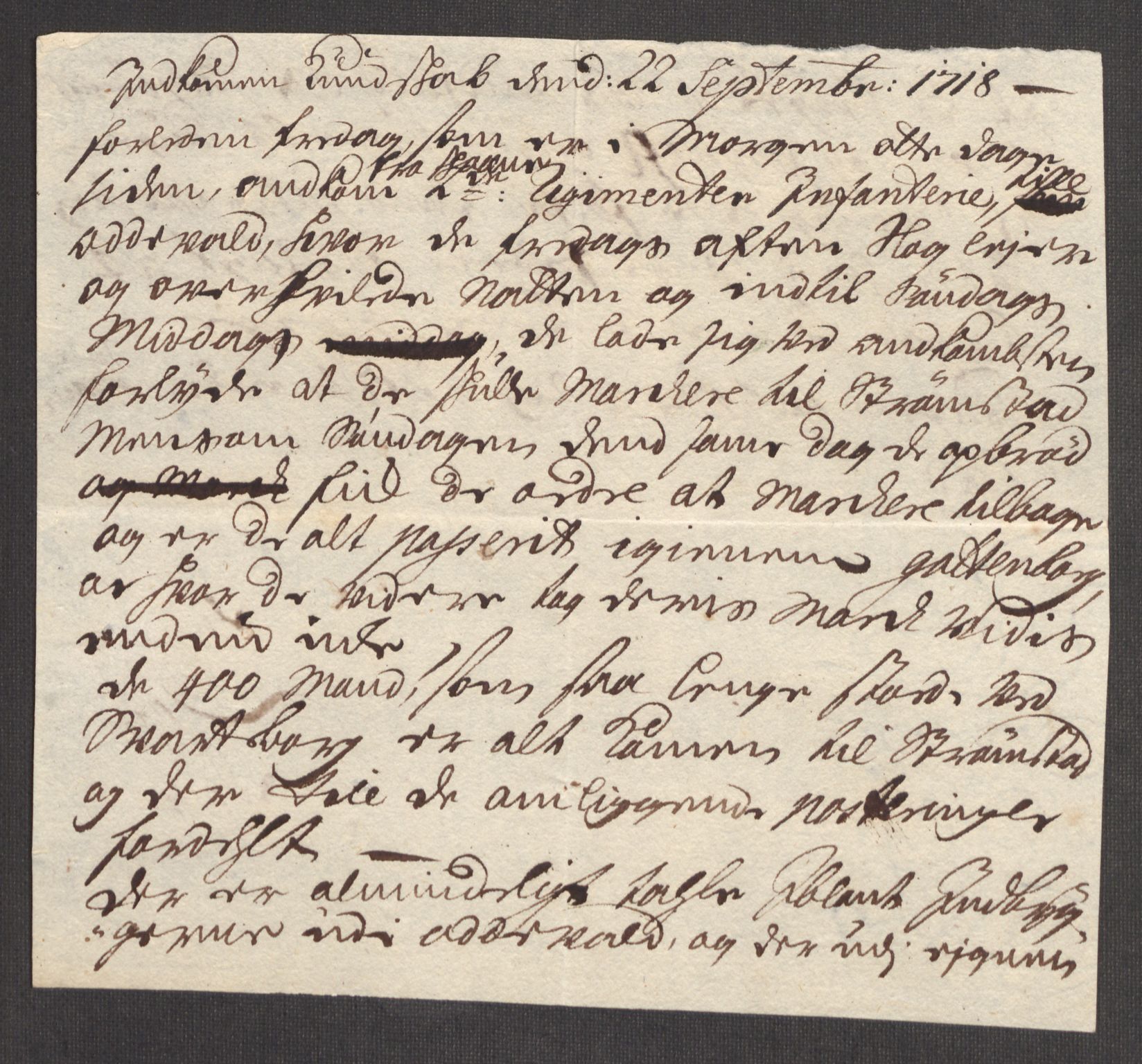 Kommanderende general (KG I) med Det norske krigsdirektorium, AV/RA-EA-5419/E/Eb/L0012: Kunnskap om fienden, kronologisk ordnet, 1718-1719, s. 331