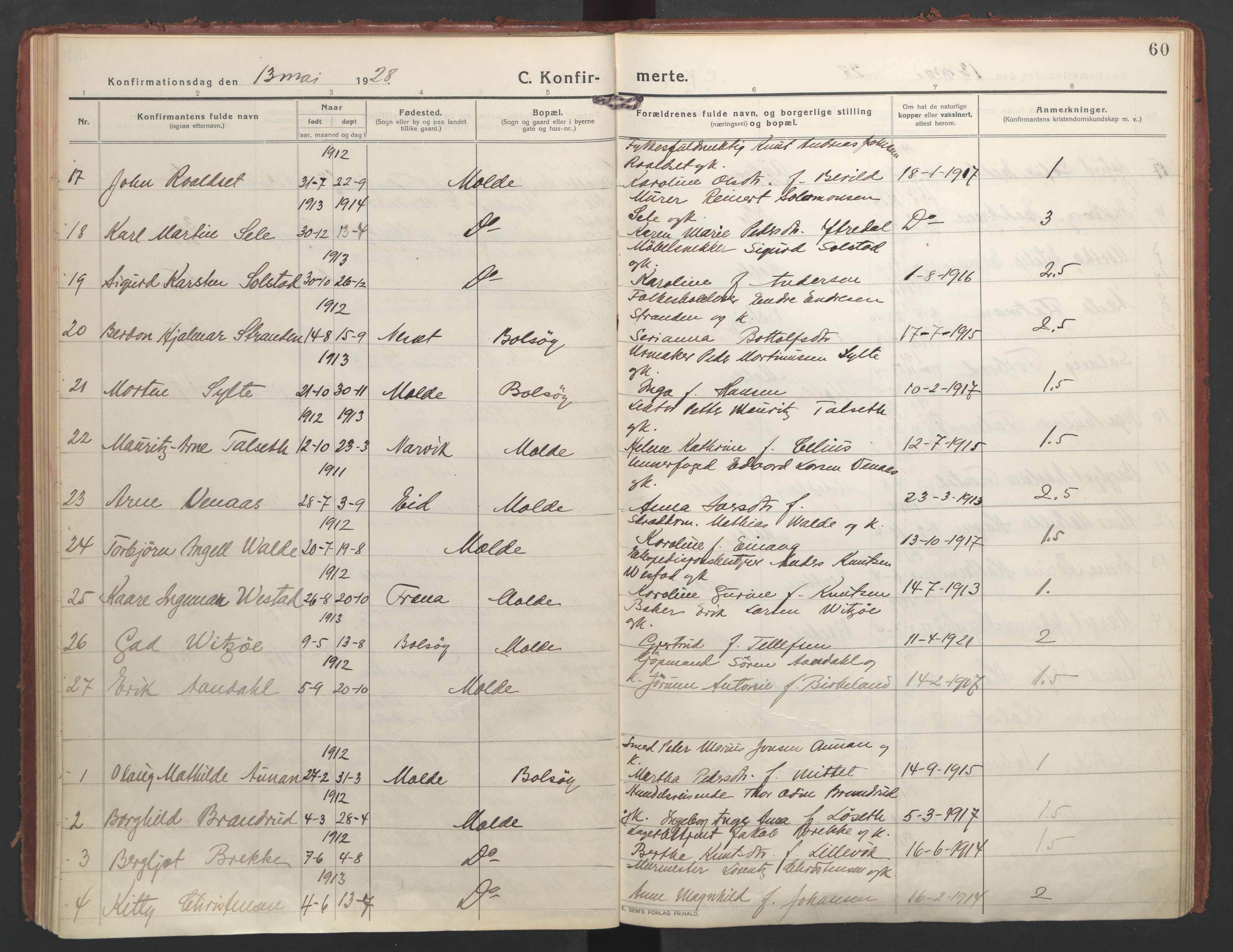 Ministerialprotokoller, klokkerbøker og fødselsregistre - Møre og Romsdal, AV/SAT-A-1454/558/L0695: Ministerialbok nr. 558A09, 1915-1942, s. 60