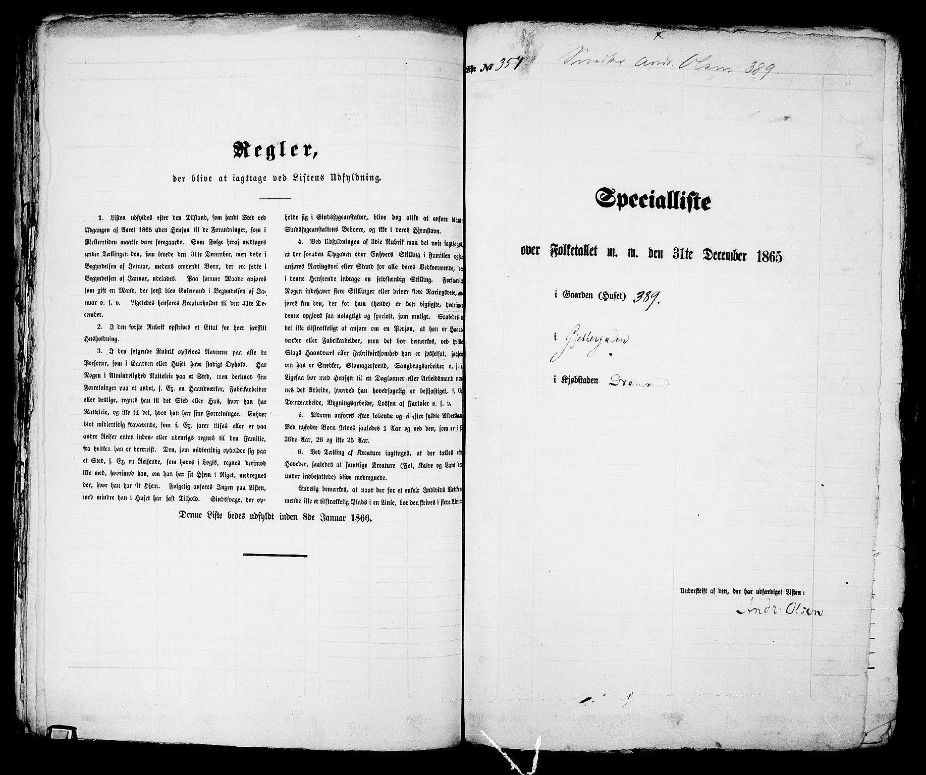 RA, Folketelling 1865 for 0602aB Bragernes prestegjeld i Drammen kjøpstad, 1865, s. 747
