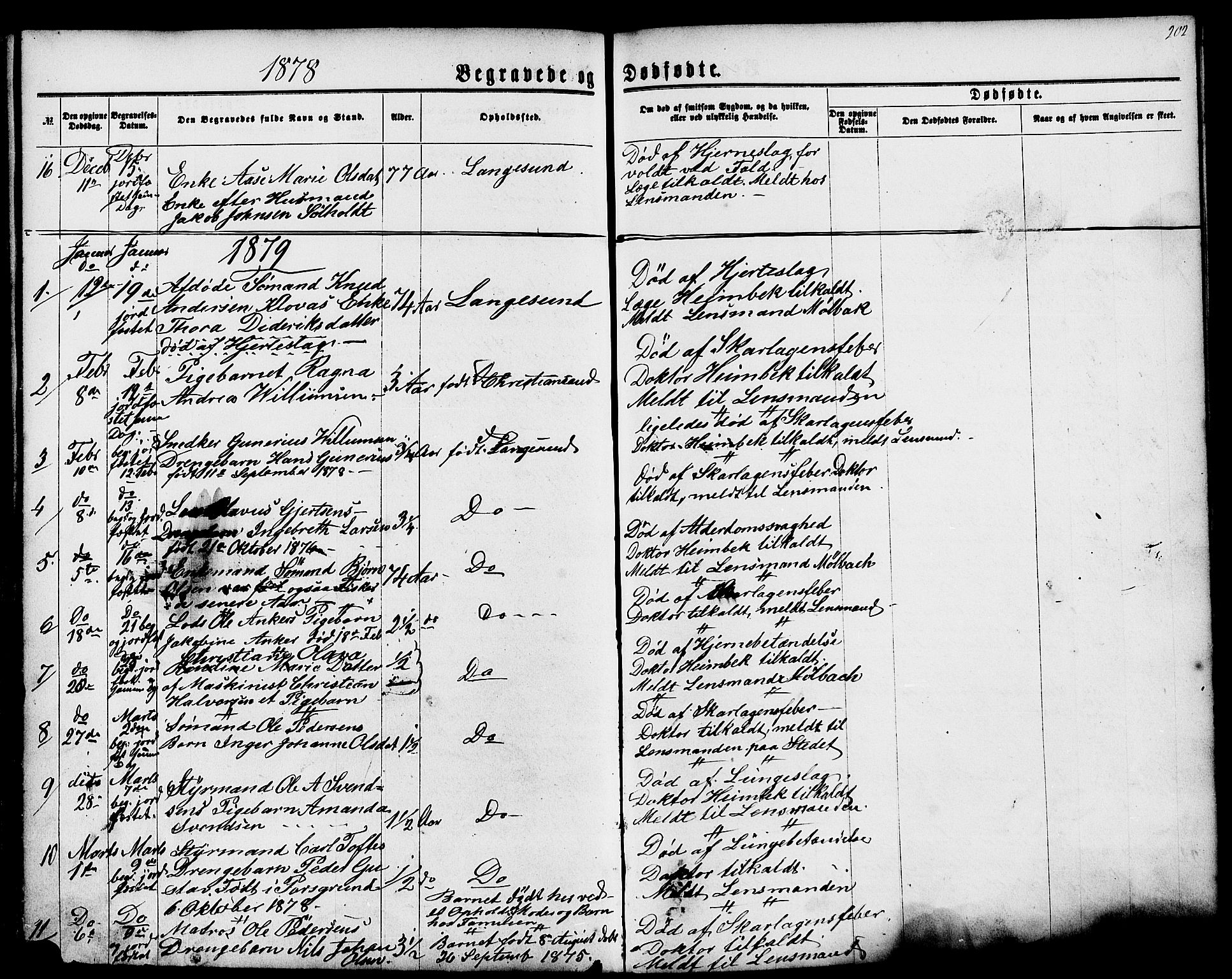 Langesund kirkebøker, AV/SAKO-A-280/G/Ga/L0004: Klokkerbok nr. 4, 1859-1884, s. 202