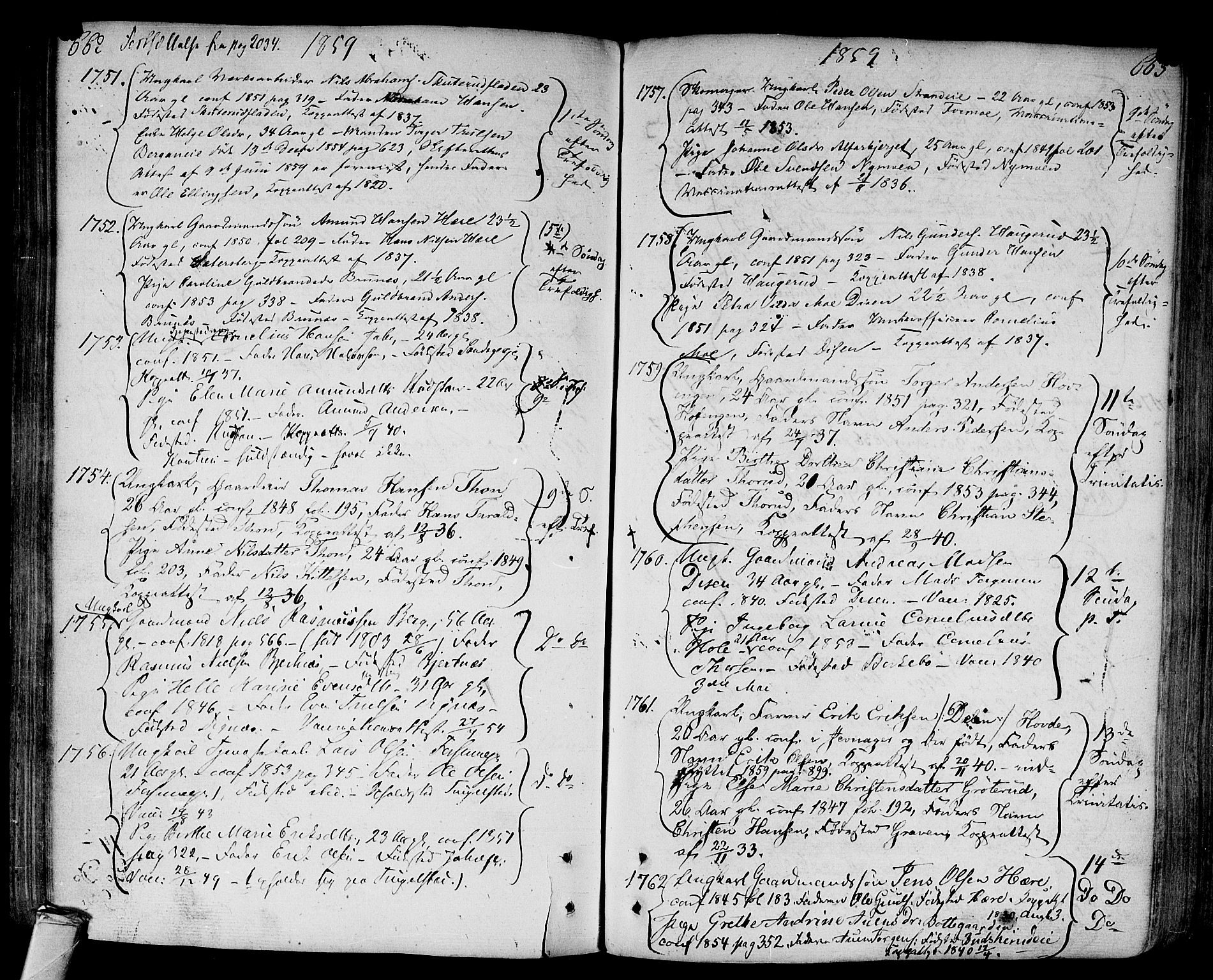 Modum kirkebøker, AV/SAKO-A-234/F/Fa/L0003: Ministerialbok nr. 3, 1783-1819, s. 662-663