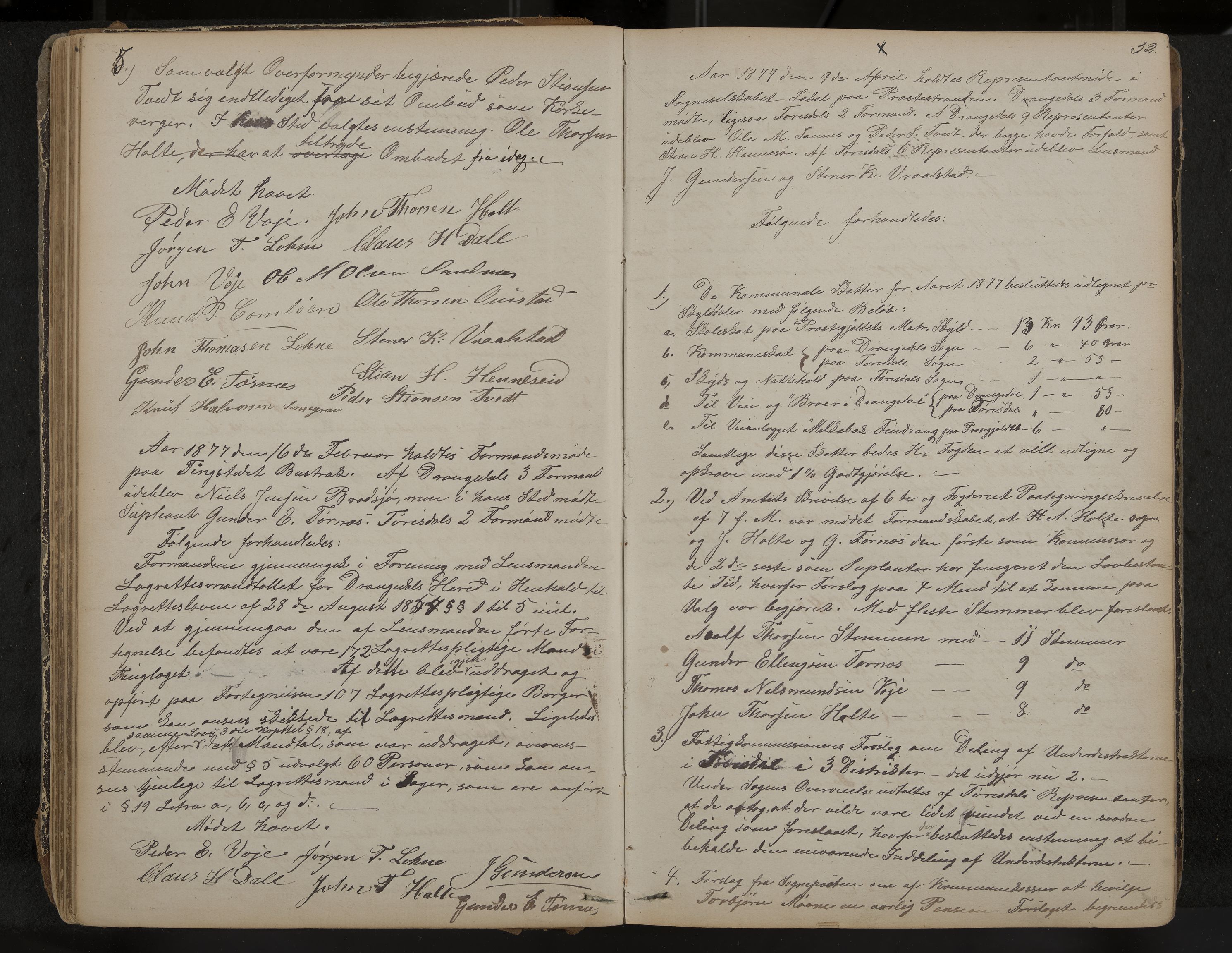 Drangedal formannskap og sentraladministrasjon, IKAK/0817021/A/L0002: Møtebok, 1870-1892, s. 52