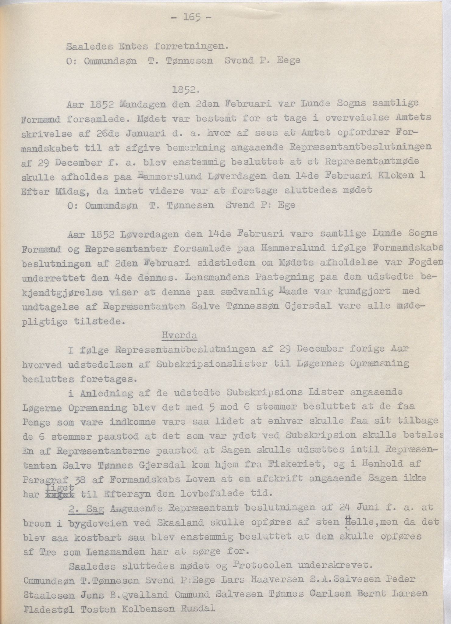 Lund kommune - Formannskapet/Formannskapskontoret, IKAR/K-101761/A/Aa/Aaa/L0002: Forhandlingsprotokoll, 1837-1865, s. 165