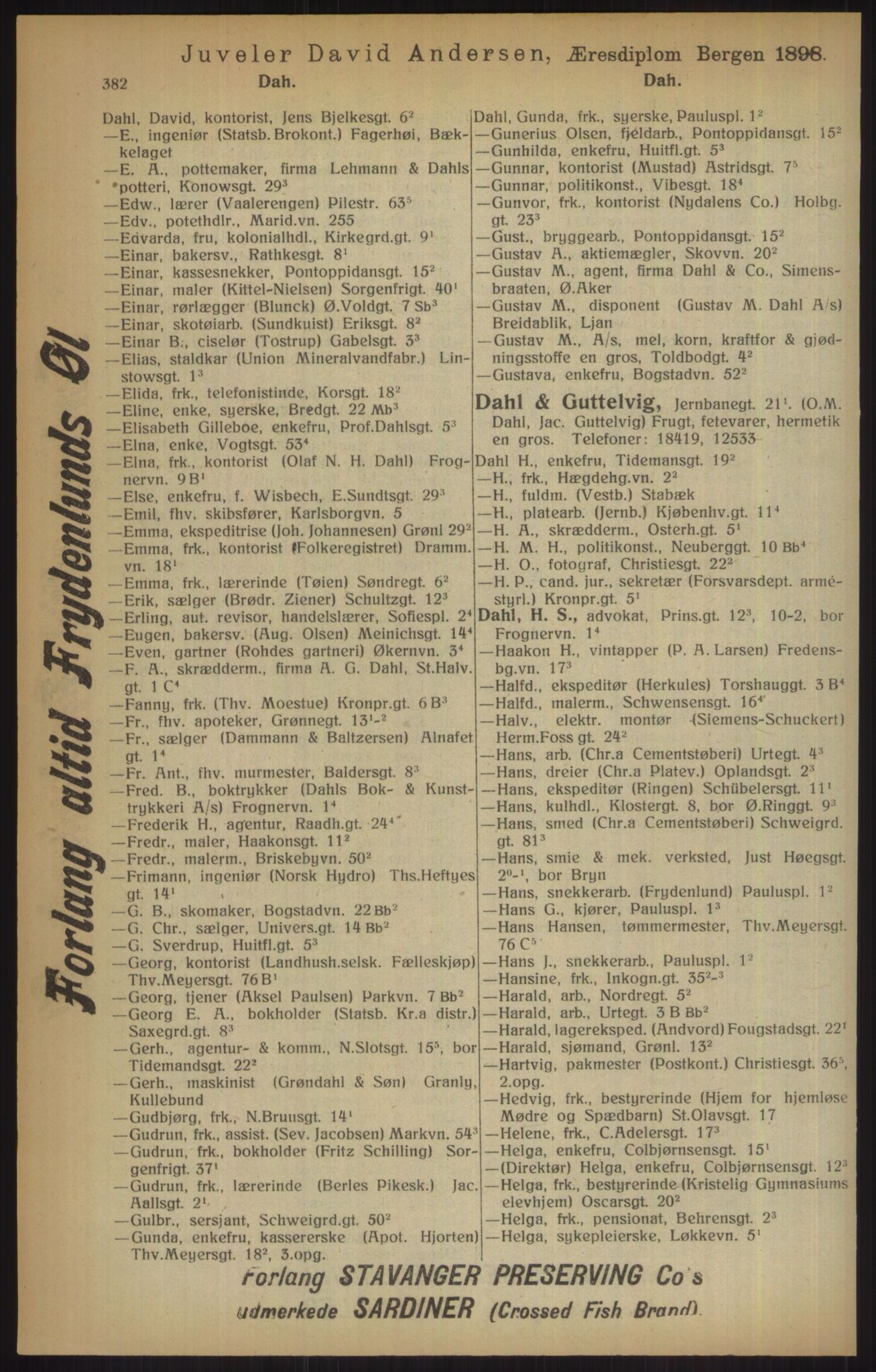 Kristiania/Oslo adressebok, PUBL/-, 1915, s. 382