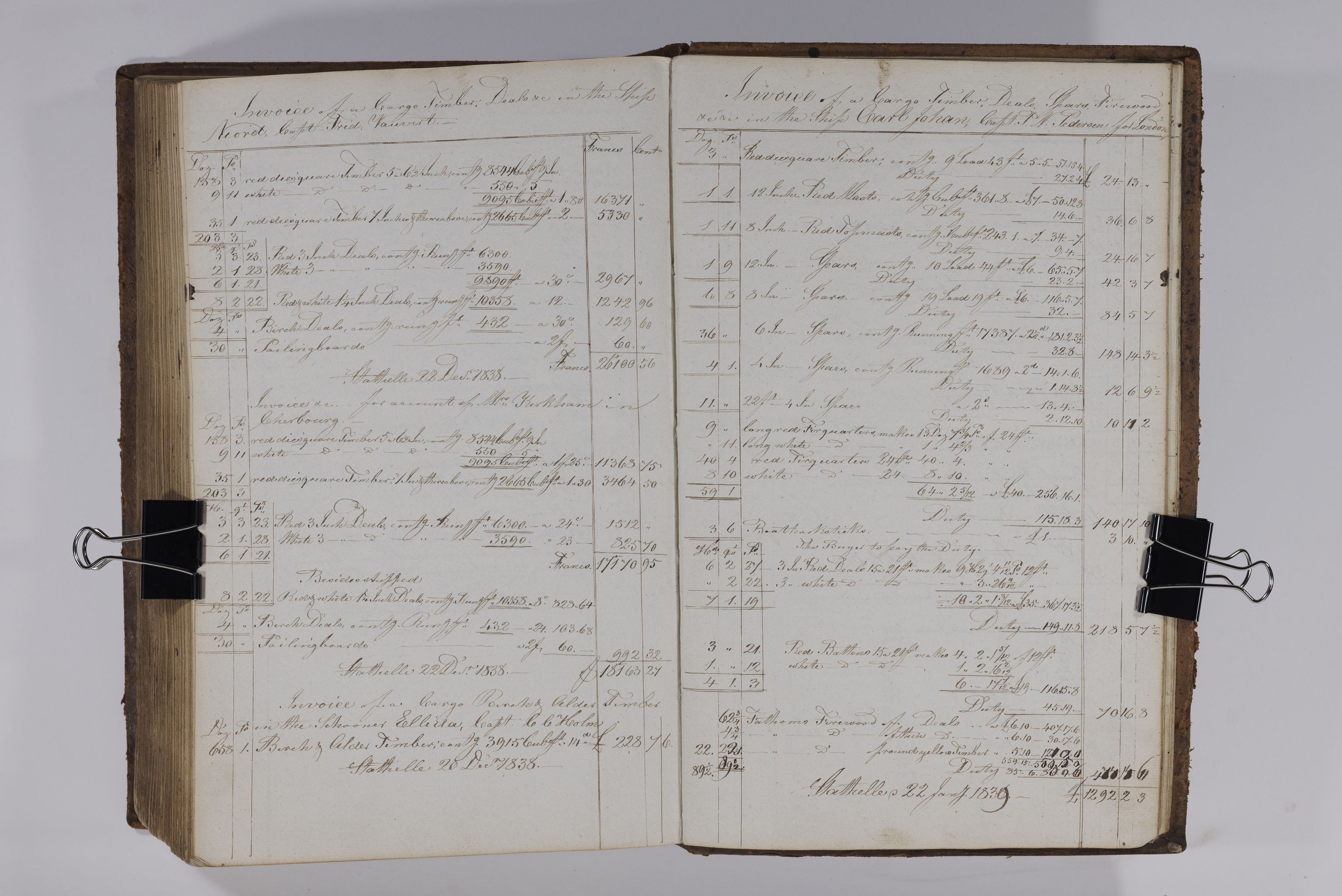 , Priscourant-tømmerpriser, 1834-38, 1834-1838, s. 365