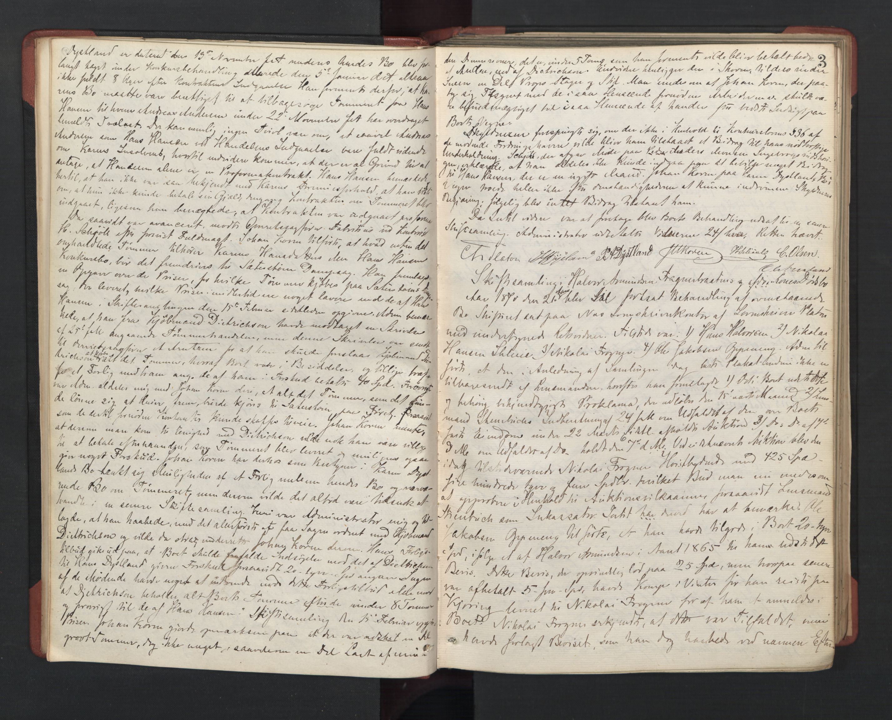 Nes tingrett, AV/SAO-A-10548/H/Hb/L0005: Registrerings- og forhandlingsprotokoll "S", 1870-1880, s. 2b-3a