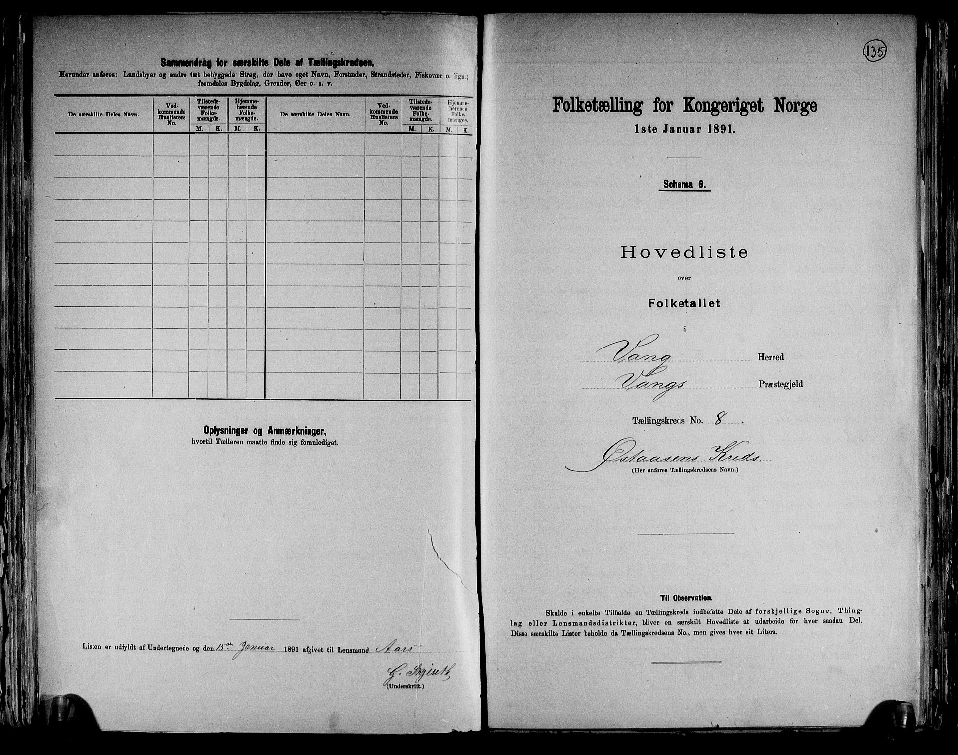 RA, Folketelling 1891 for 0414 Vang herred, 1891, s. 31