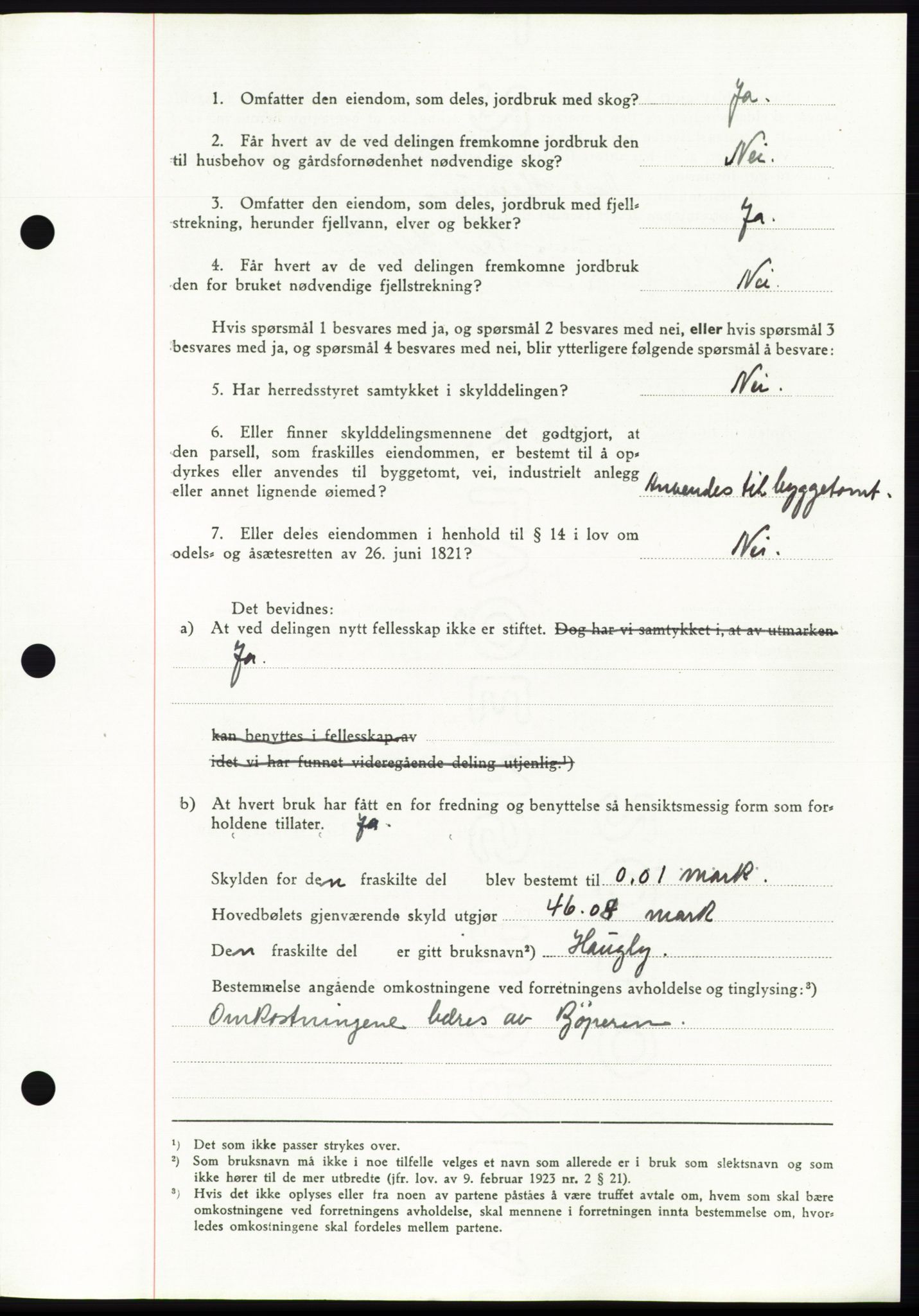 Namdal sorenskriveri, SAT/A-4133/1/2/2C: Pantebok nr. -, 1943-1944, Dagboknr: 1273/1943