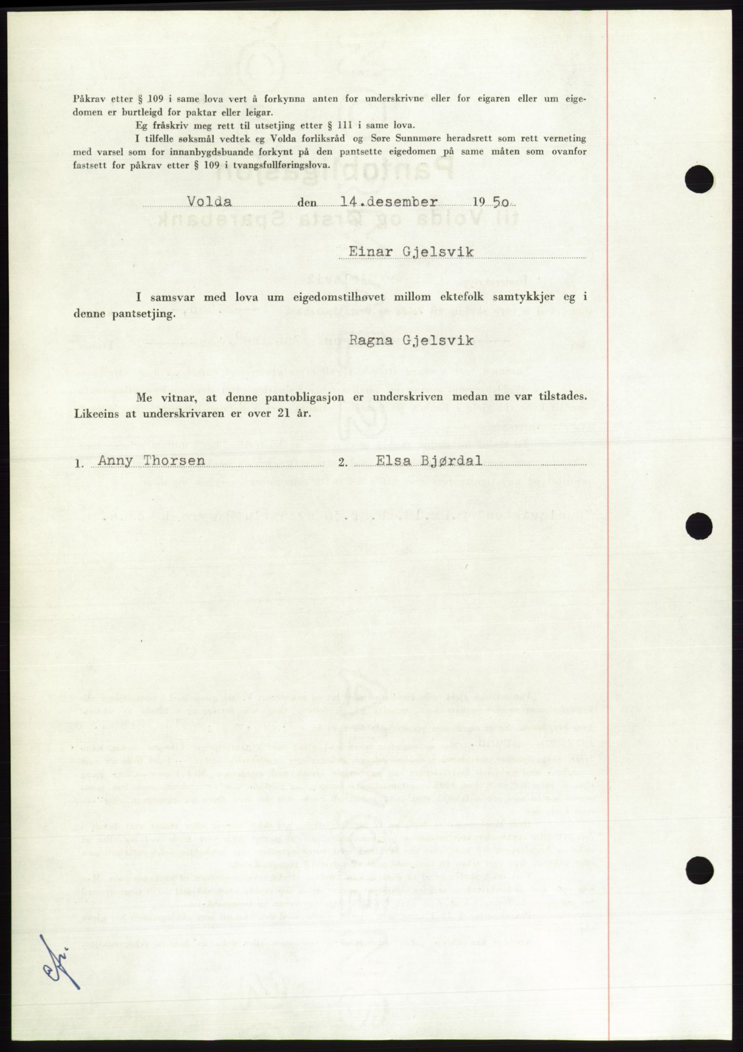 Søre Sunnmøre sorenskriveri, AV/SAT-A-4122/1/2/2C/L0119: Pantebok nr. 7B, 1950-1951, Dagboknr: 2535/1950