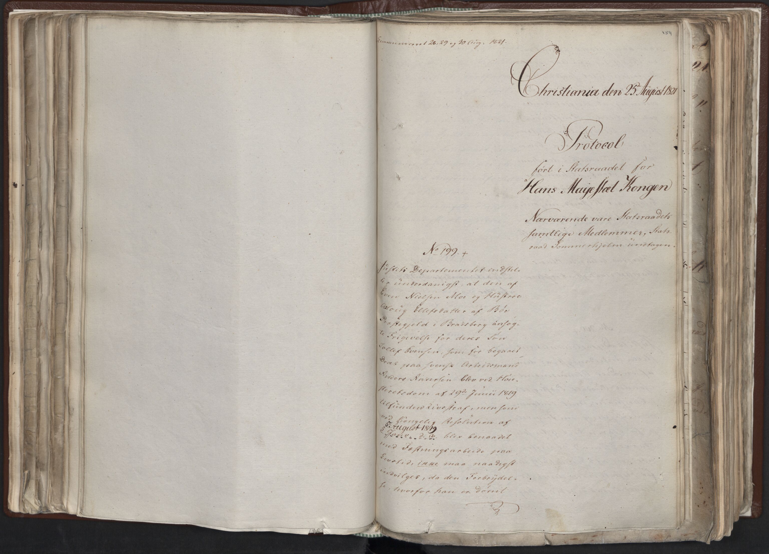 Statsrådssekretariatet, AV/RA-S-1001/A/Ab/L0012: Kgl. res. nr. 5679-6008 II, 1821, s. 158b-159a