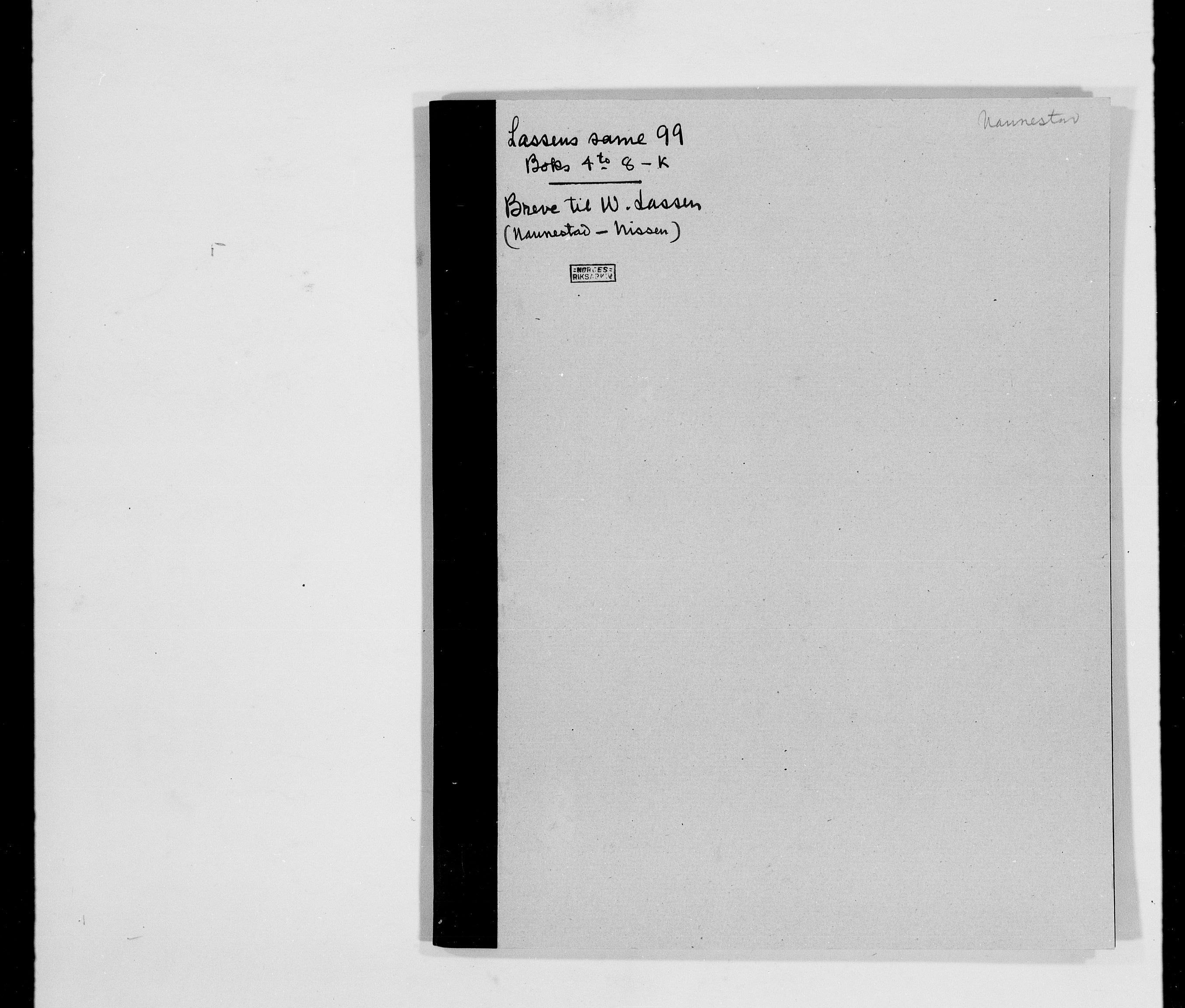 Lassens samlinger, AV/RA-PA-0051/G/L0099: Alfabetisk ordnede brev til Wilhelm Lassen: Keyser - Nissen, 1815-1907, s. 291