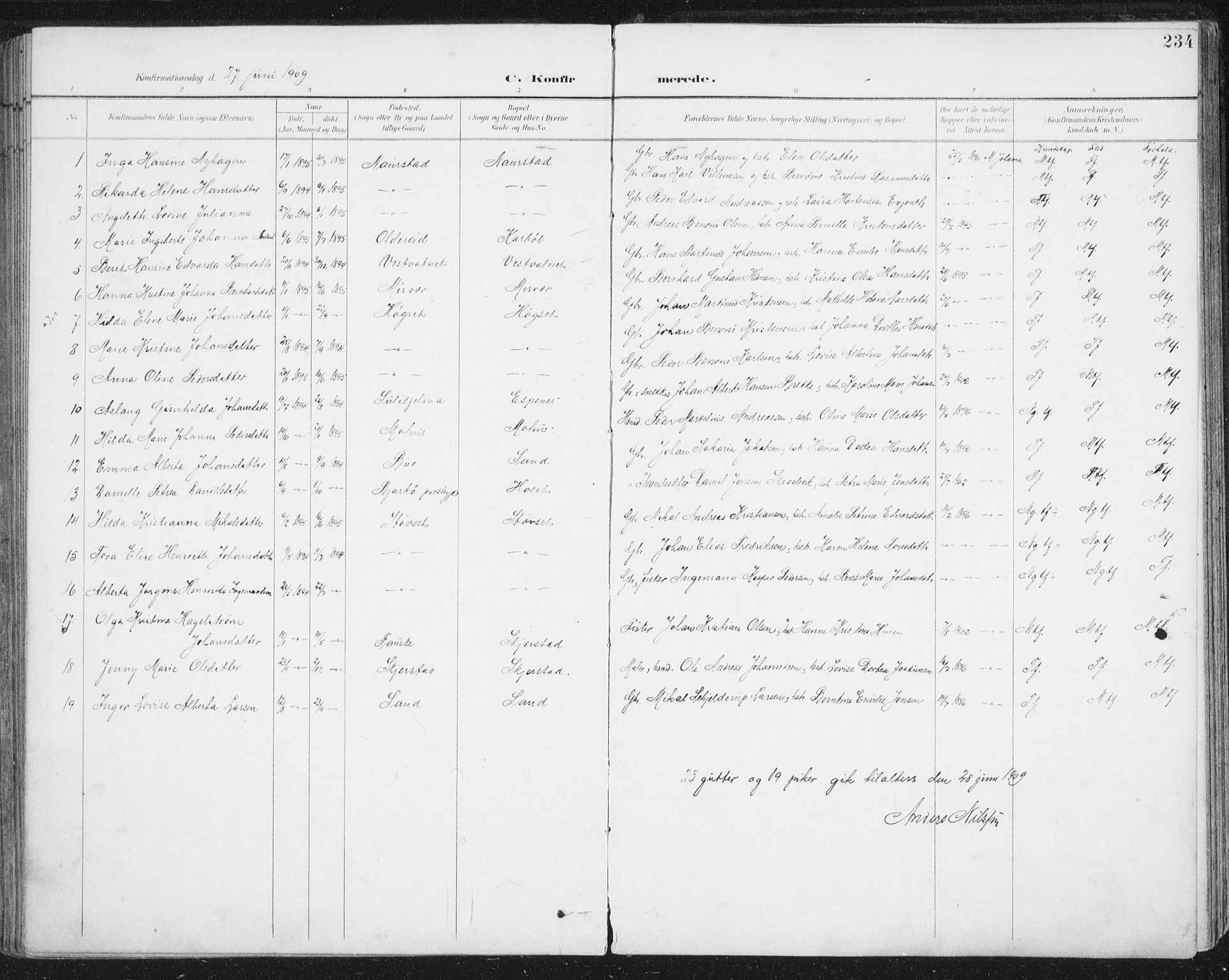 Ministerialprotokoller, klokkerbøker og fødselsregistre - Nordland, SAT/A-1459/852/L0741: Ministerialbok nr. 852A11, 1894-1917, s. 234