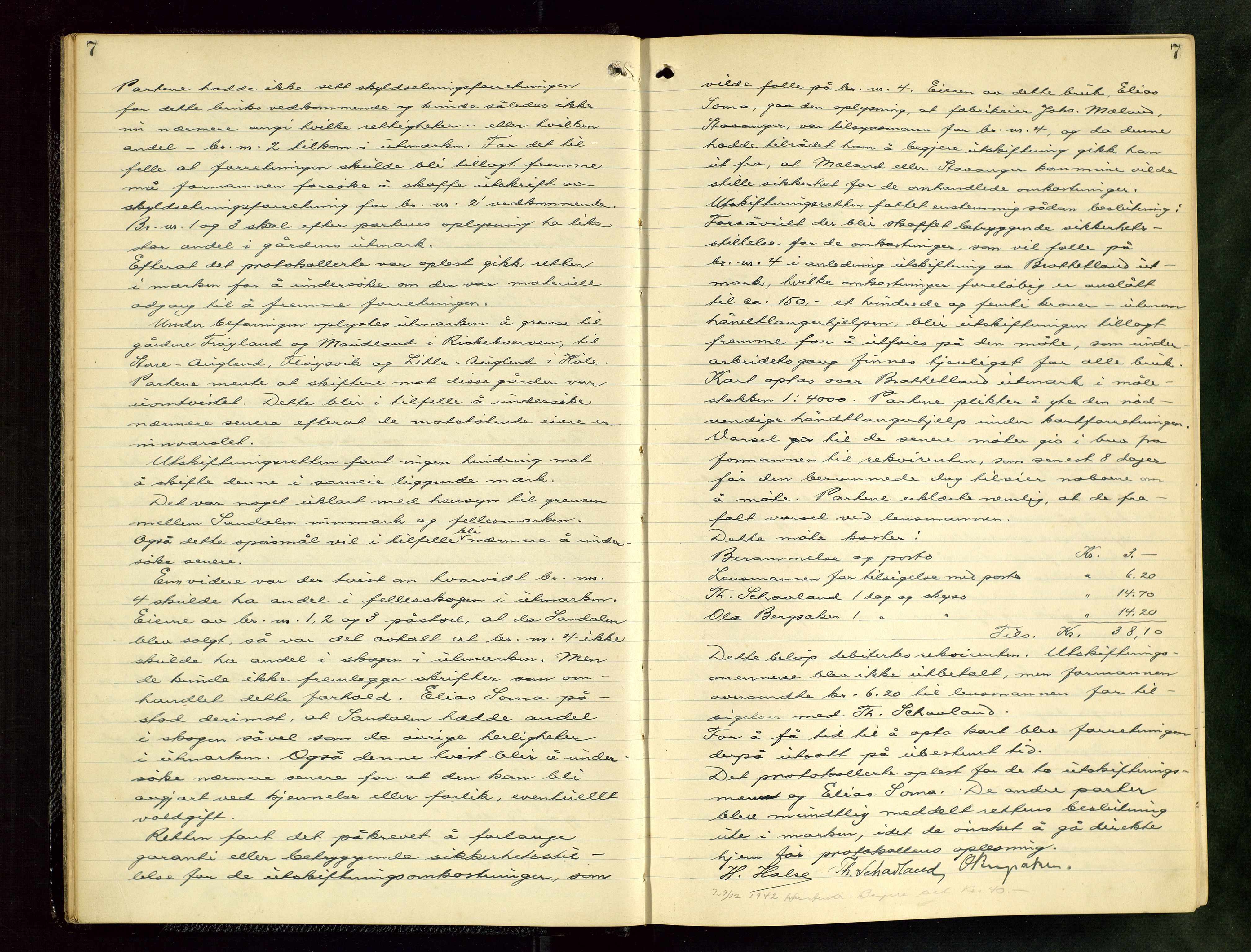 Rogaland jordskifterett, AV/SAST-A-102426/Oa/L0082: Forhandlingsprotokoll, 1929-1932, s. 7