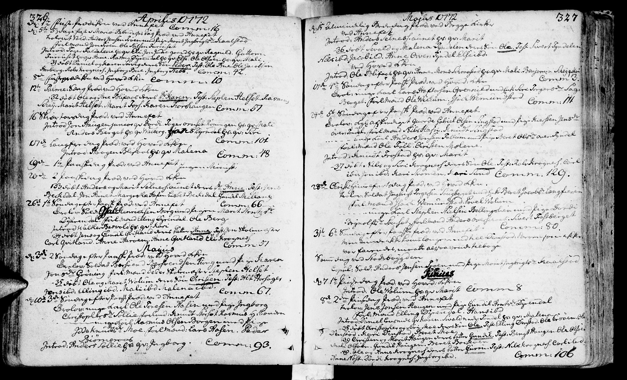 Ministerialprotokoller, klokkerbøker og fødselsregistre - Sør-Trøndelag, AV/SAT-A-1456/646/L0605: Ministerialbok nr. 646A03, 1751-1790, s. 326-327