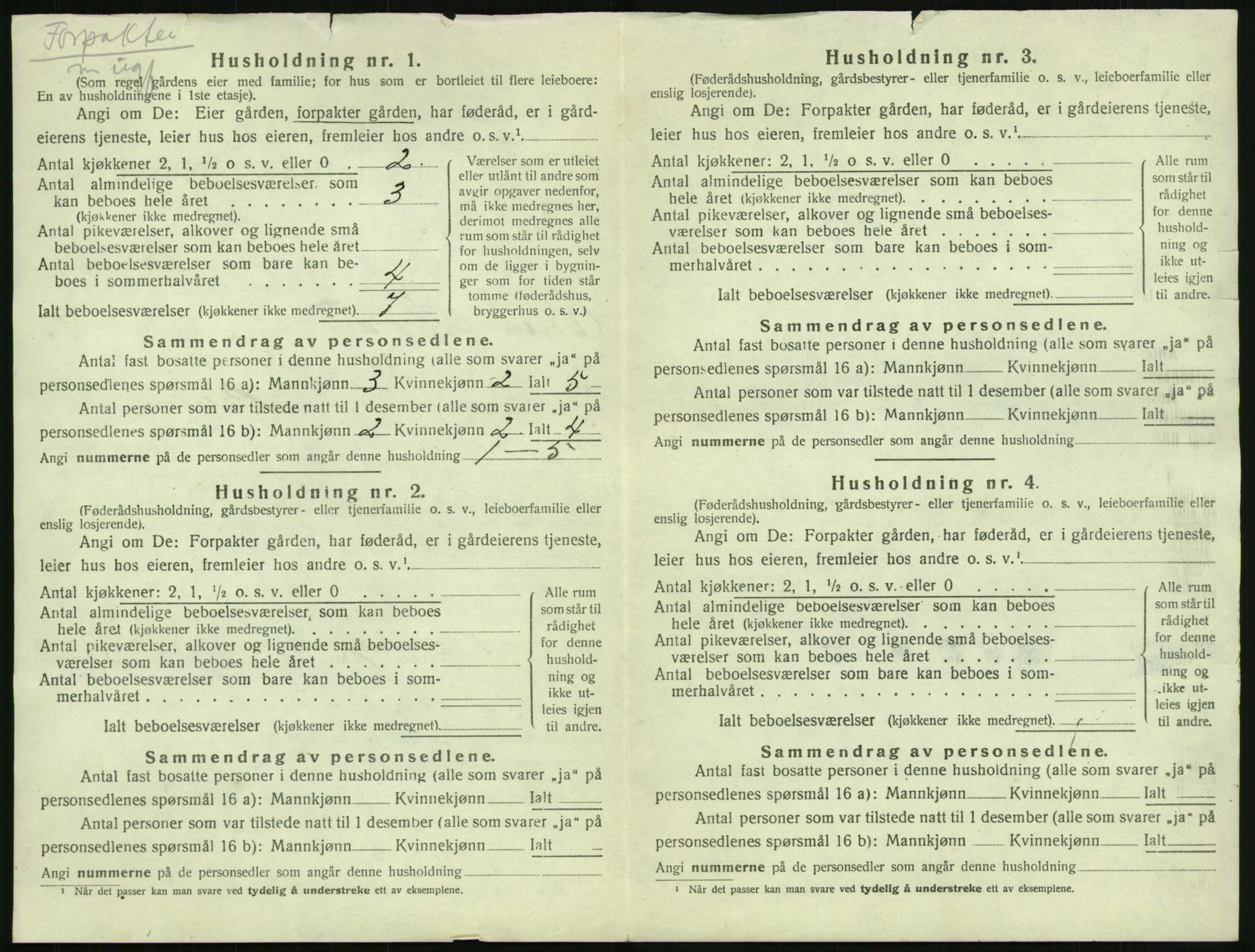 SAK, Folketelling 1920 for 0926 Vestre Moland herred, 1920, s. 1042
