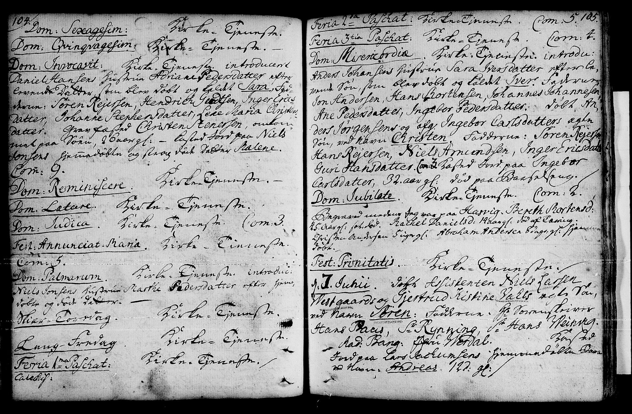 Loppa sokneprestkontor, AV/SATØ-S-1339/H/Ha/L0001kirke: Ministerialbok nr. 1 /1, 1753-1784, s. 104-105
