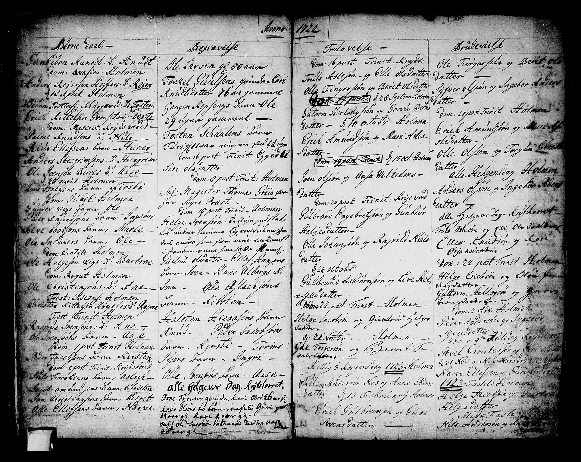 Sigdal kirkebøker, AV/SAKO-A-245/F/Fa/L0001: Ministerialbok nr. I 1, 1722-1777, s. 4
