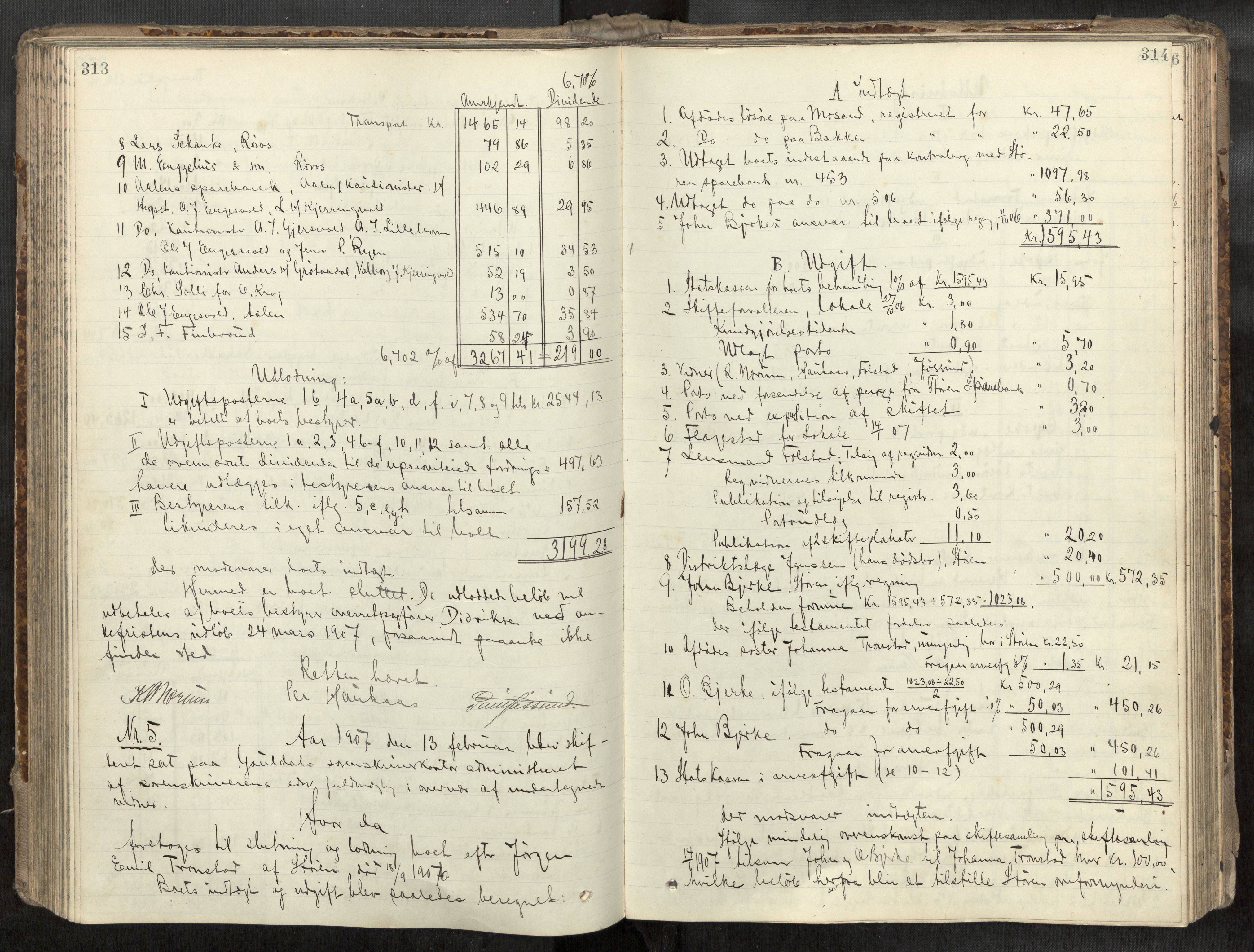 Gauldal sorenskriveri, AV/SAT-A-0014/1/3/3A/L0016: Skifteslutningsprotokoll  3, 1902-1909, s. 313-314