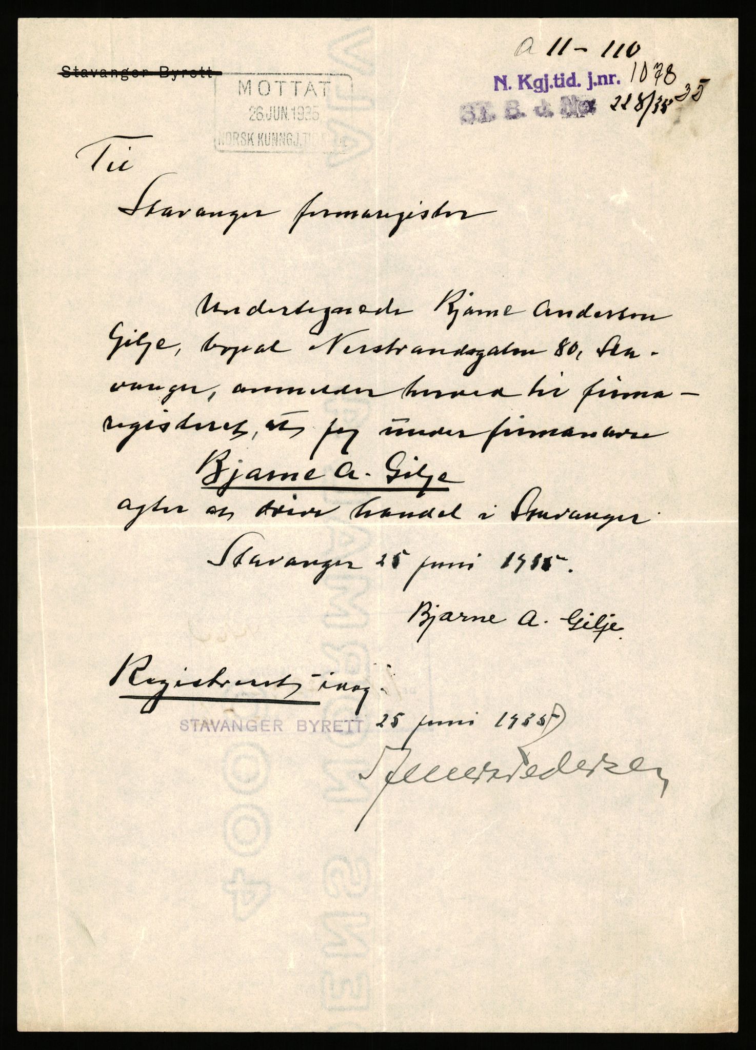 Stavanger byfogd, SAST/A-101408/002/J/Jd/Jde/L0003: Registreringsmeldinger og bilag. Enkeltmannsforetak, 751-1000, 1928-1976, s. 126