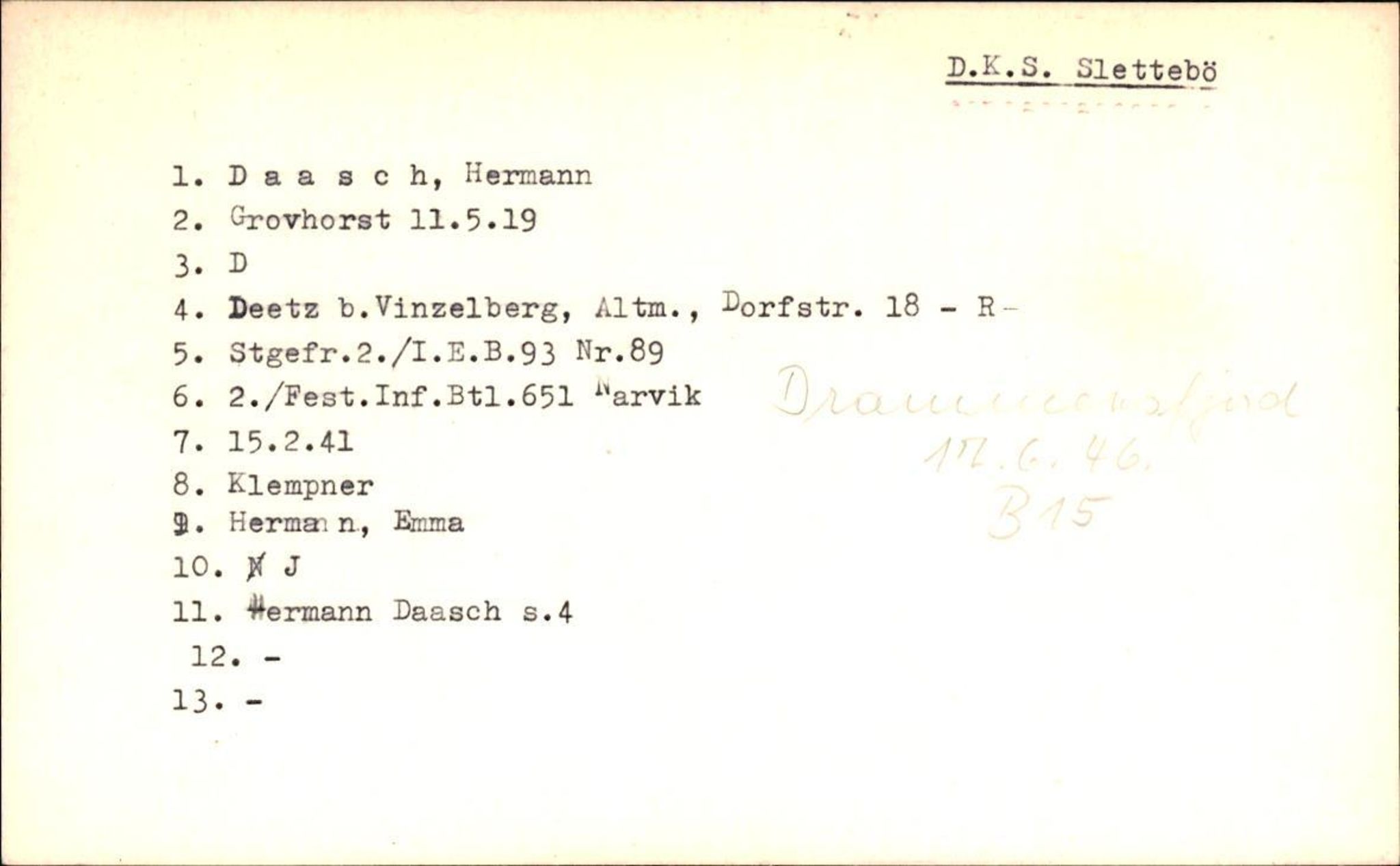 Hjemsendte tyskere , RA/RAFA-6487/D/Db/L0008: Bordasch-Deters, 1945-1947, s. 1064