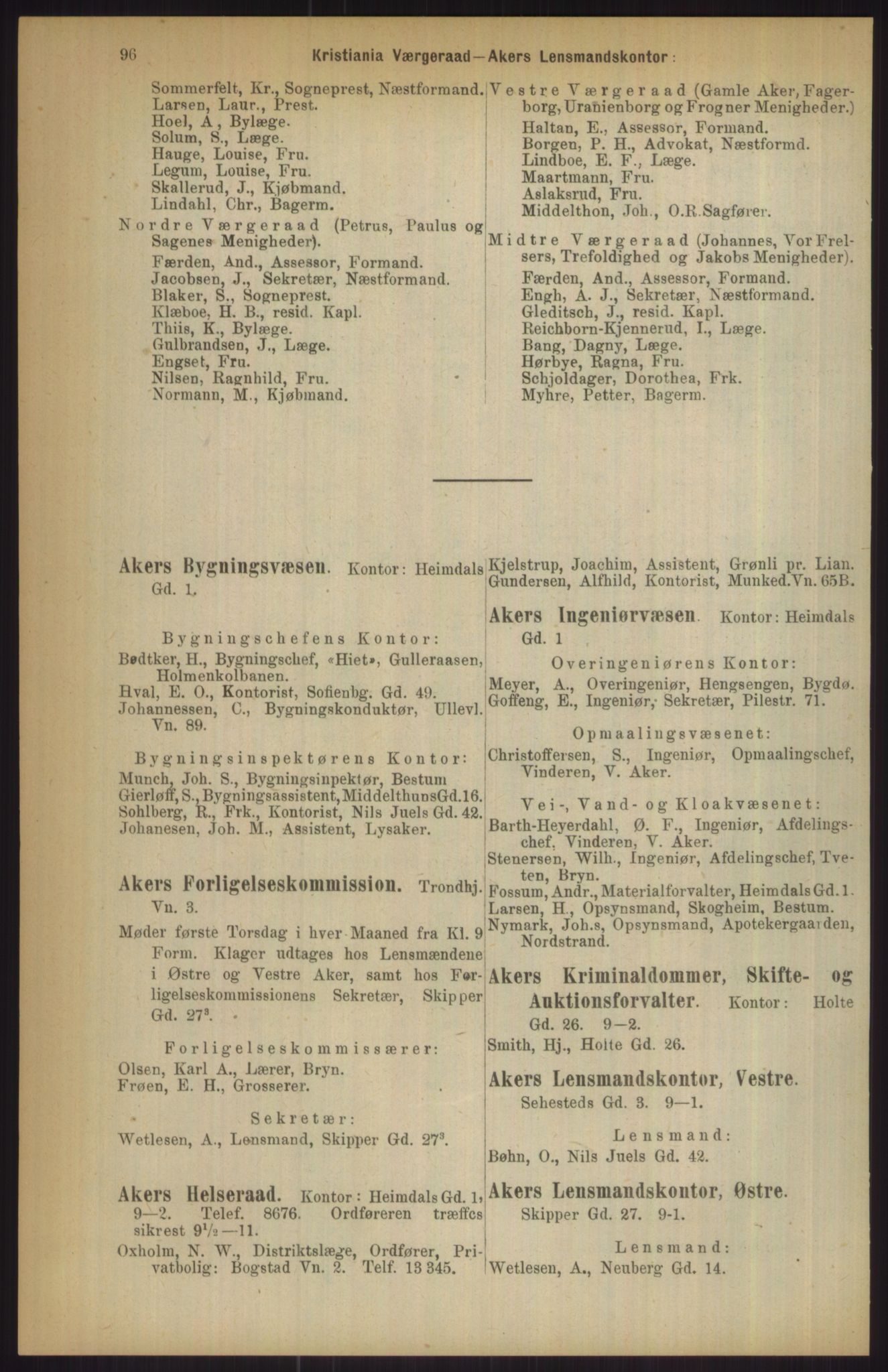Kristiania/Oslo adressebok, PUBL/-, 1911, s. 96