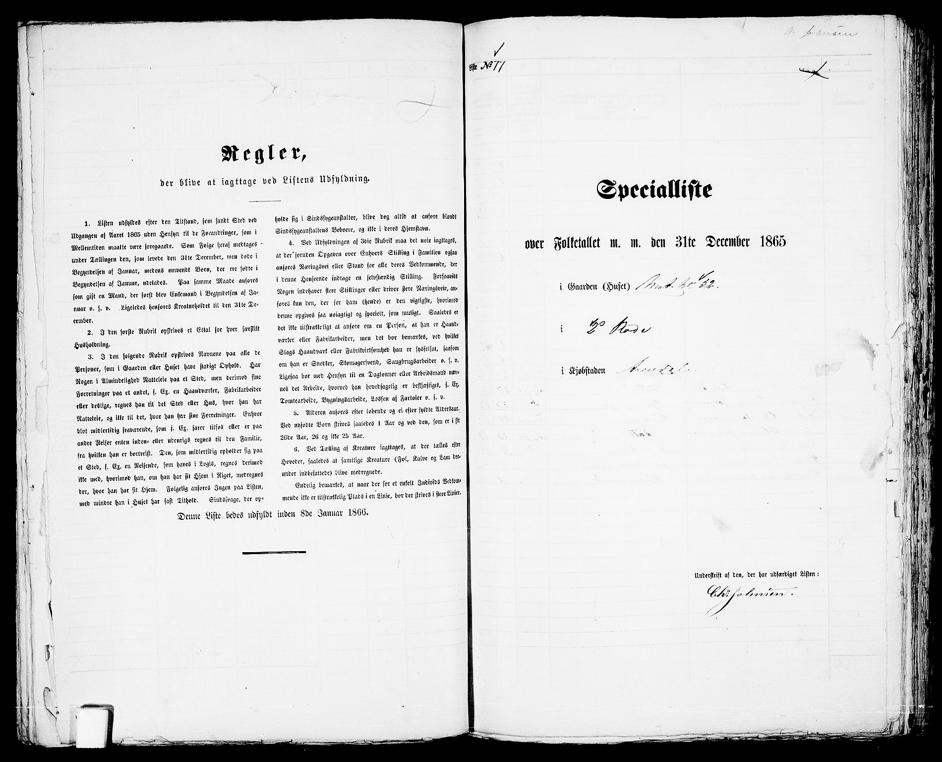 RA, Folketelling 1865 for 0903P Arendal prestegjeld, 1865, s. 159