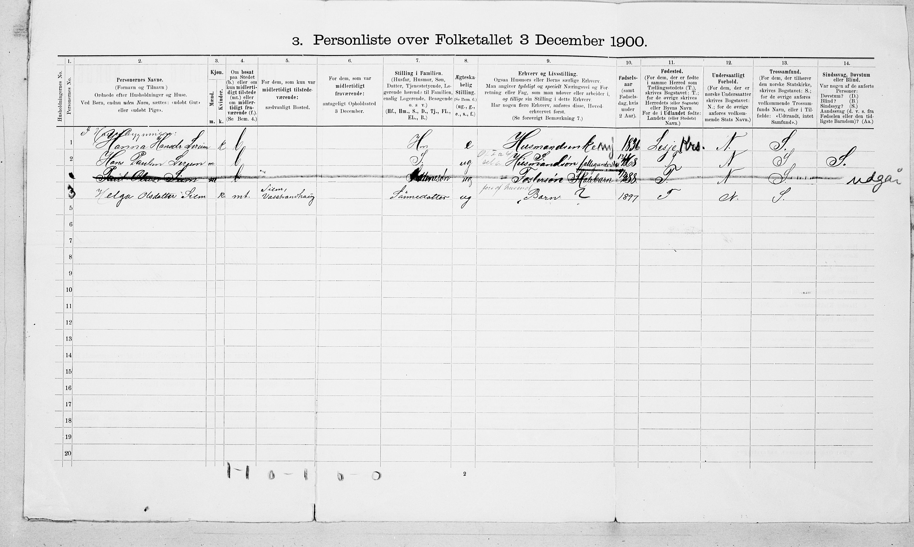 SAT, Folketelling 1900 for 1538 Eid herred, 1900, s. 13