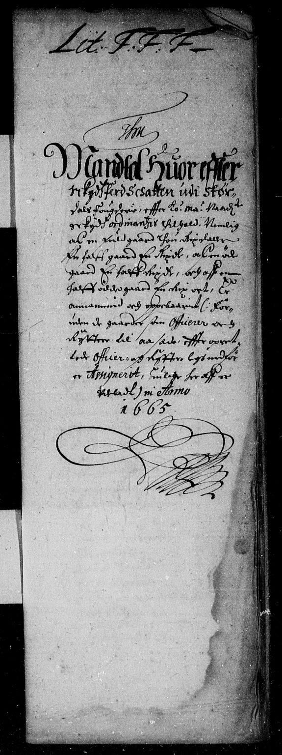 Rentekammeret inntil 1814, Reviderte regnskaper, Stiftamtstueregnskaper, Trondheim stiftamt og Nordland amt, AV/RA-EA-6044/R/Rd/L0015: Trondheim stiftamt, 1665