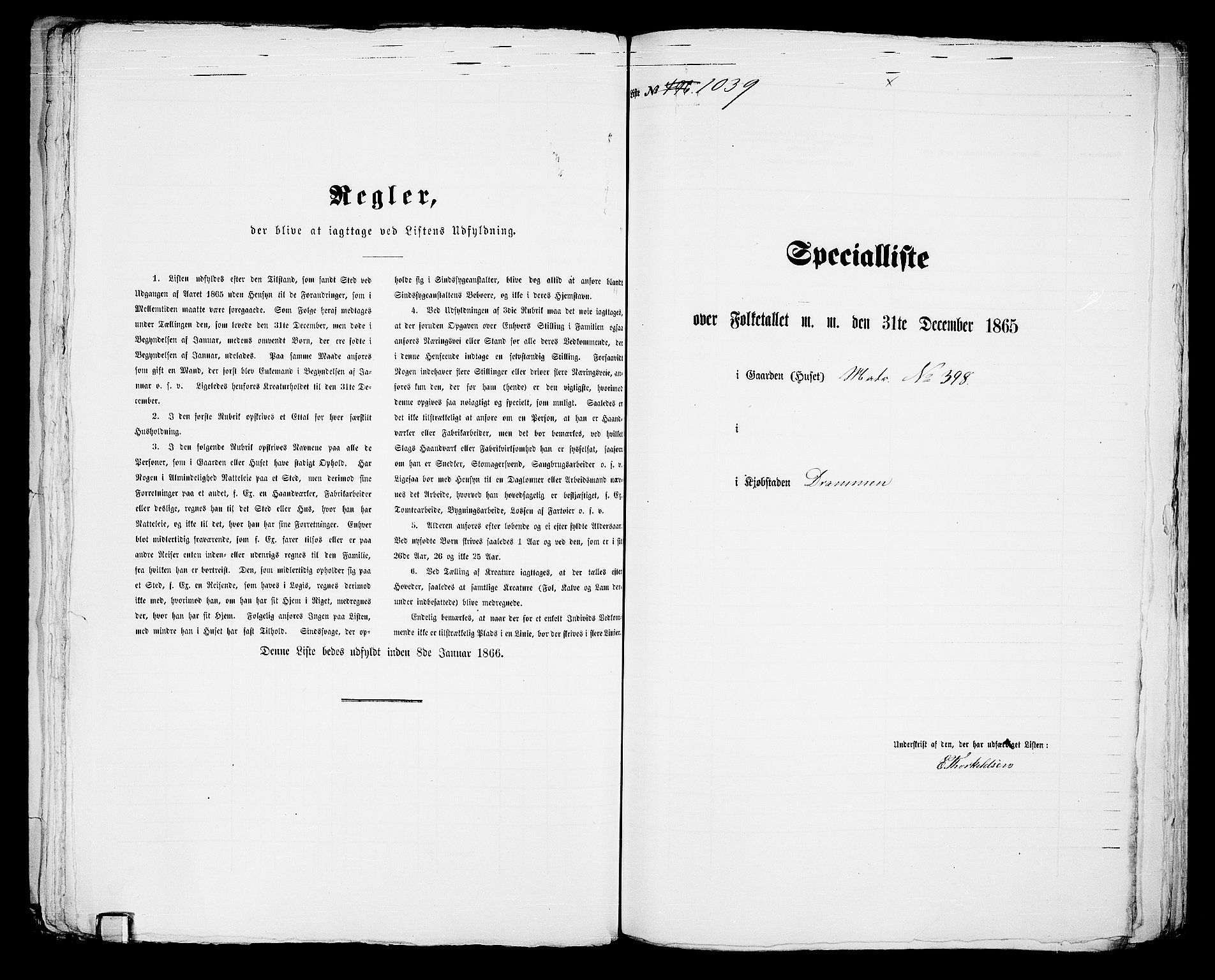 RA, Folketelling 1865 for 0602bP Strømsø prestegjeld i Drammen kjøpstad, 1865, s. 904