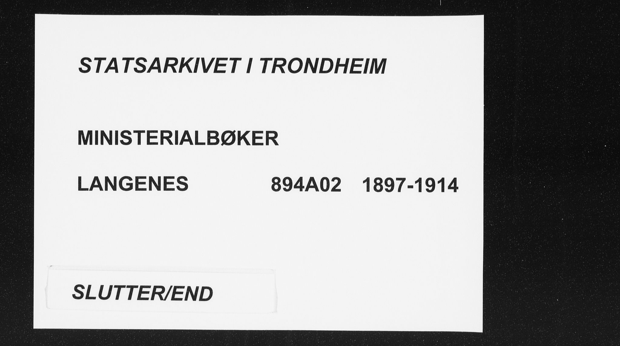 Ministerialprotokoller, klokkerbøker og fødselsregistre - Nordland, AV/SAT-A-1459/894/L1356: Ministerialbok nr. 894A02, 1897-1914