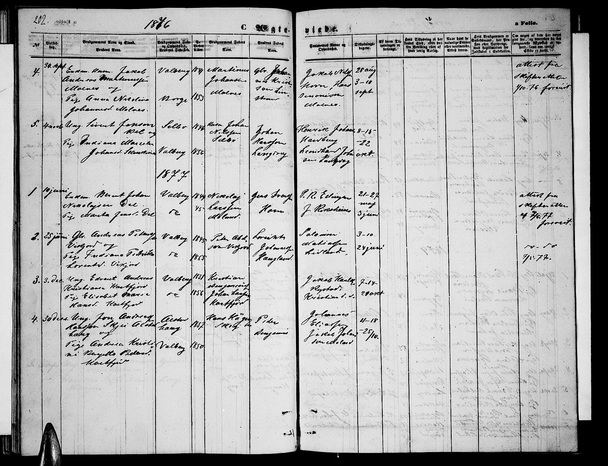 Ministerialprotokoller, klokkerbøker og fødselsregistre - Nordland, AV/SAT-A-1459/884/L1196: Klokkerbok nr. 884C02, 1860-1887, s. 202