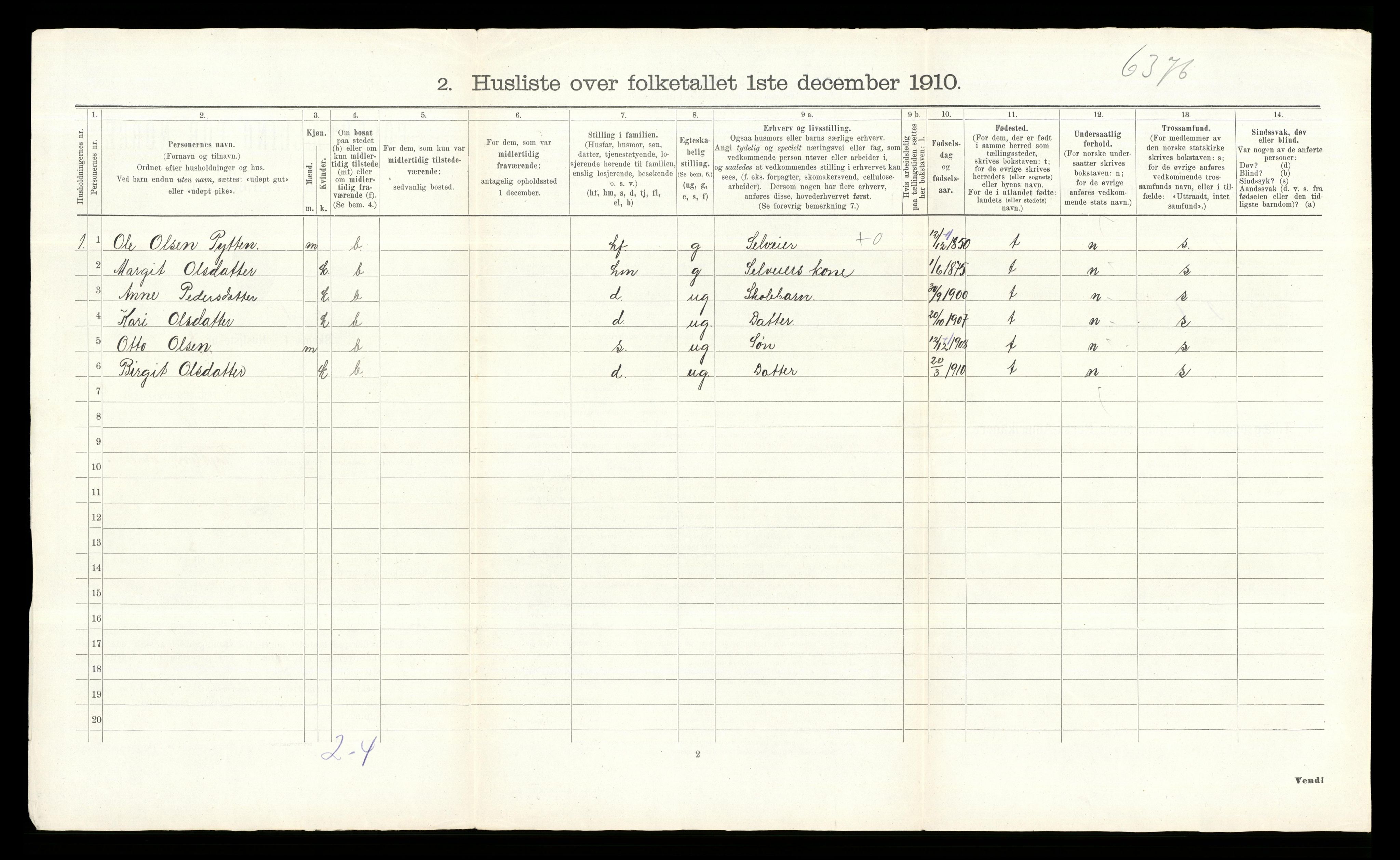 RA, Folketelling 1910 for 0617 Gol herred, 1910, s. 47