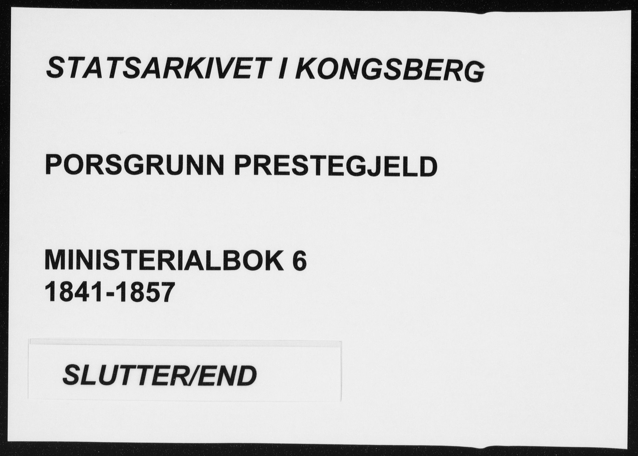 Porsgrunn kirkebøker , AV/SAKO-A-104/F/Fa/L0006: Ministerialbok nr. 6, 1841-1857