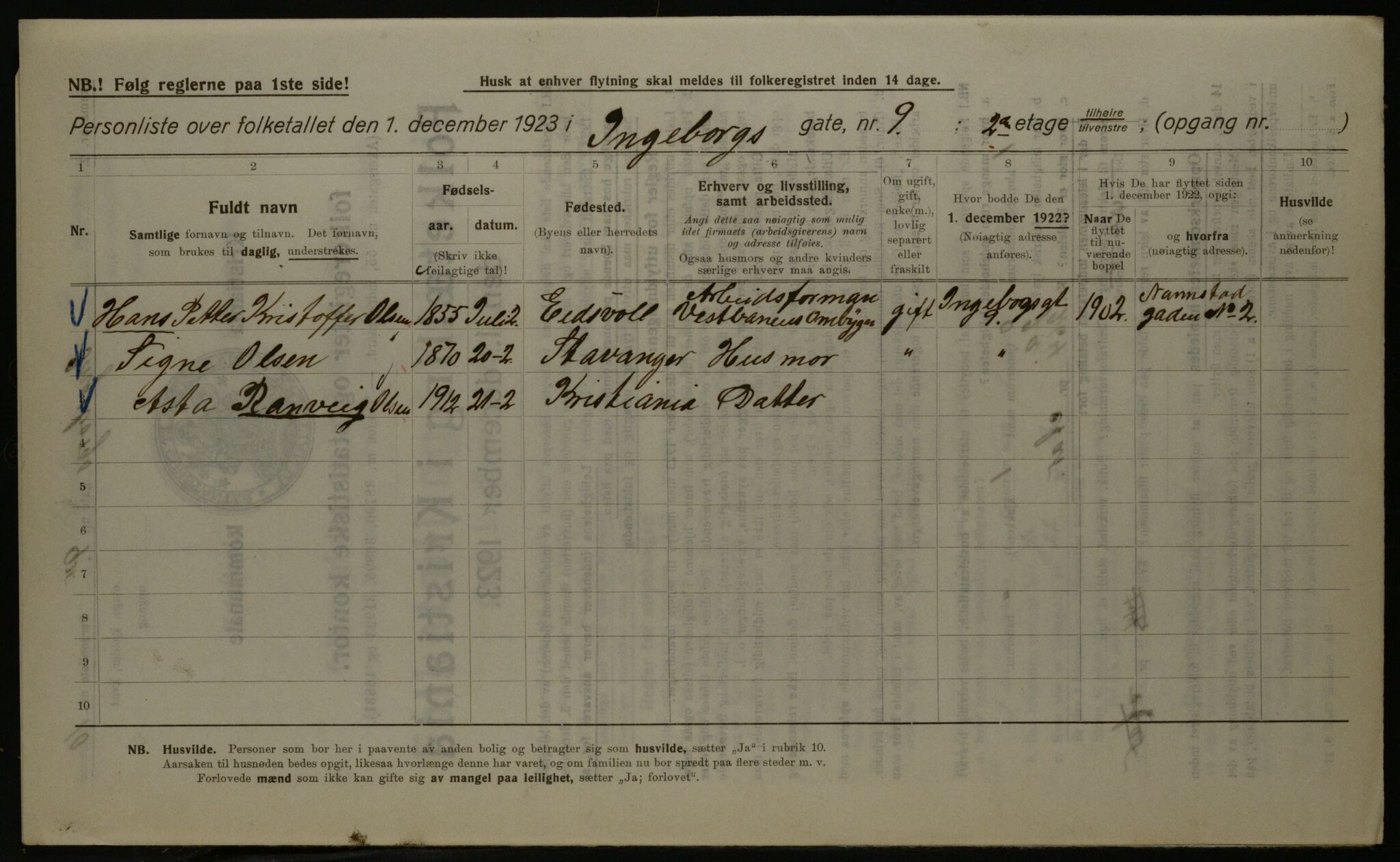 OBA, Kommunal folketelling 1.12.1923 for Kristiania, 1923, s. 48979