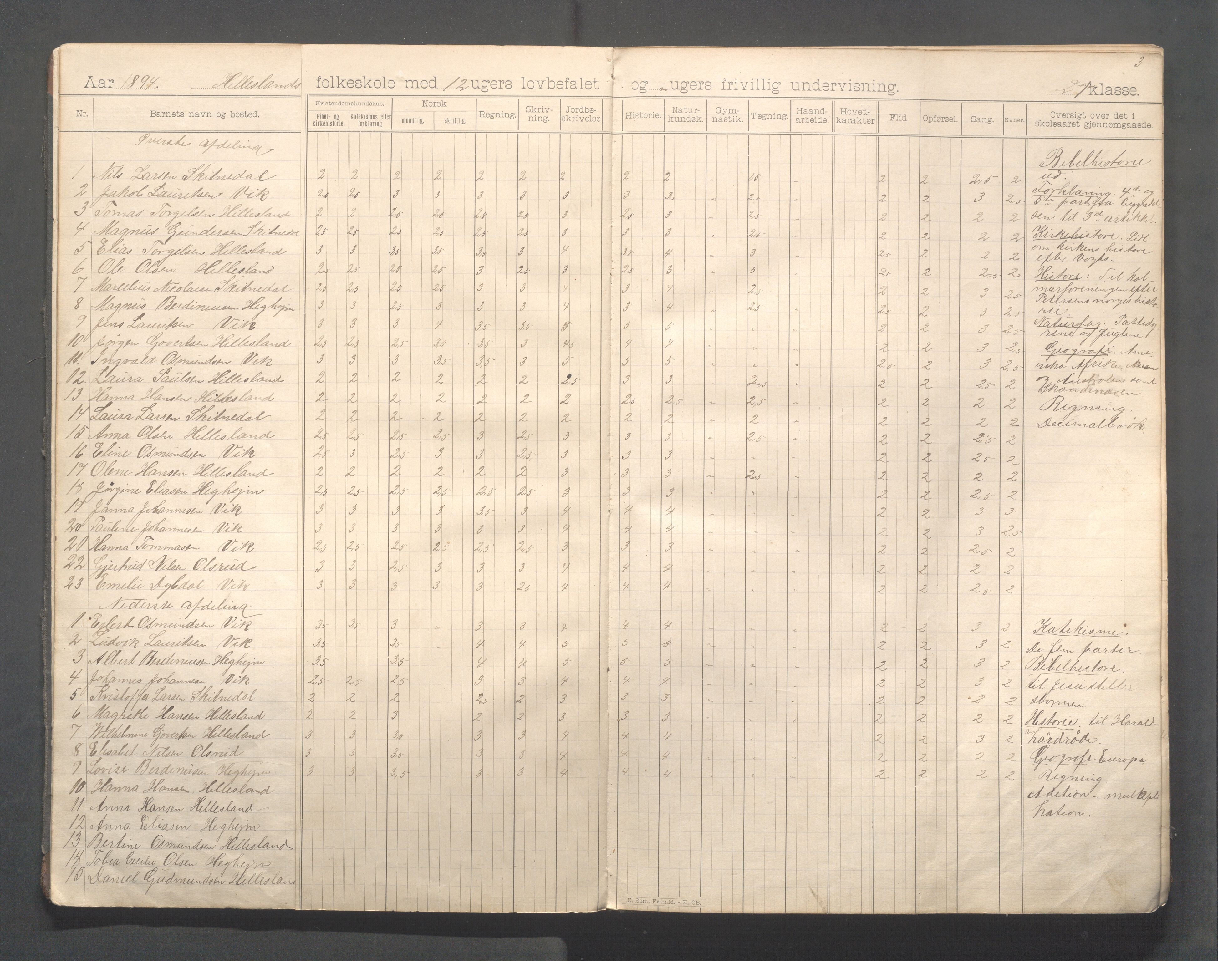 Skudenes kommune - Dale - Hillesland - Snørteland skolekretser, IKAR/A-306/H/L0004: Dale - Hillesland - Snørteland, 1893-1915, s. 8