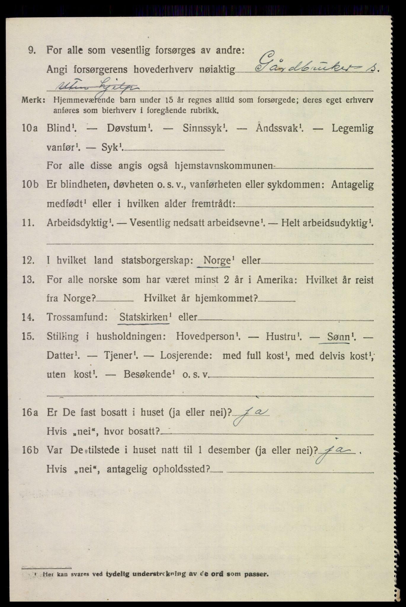 SAK, Folketelling 1920 for 1026 Åseral herred, 1920, s. 2061